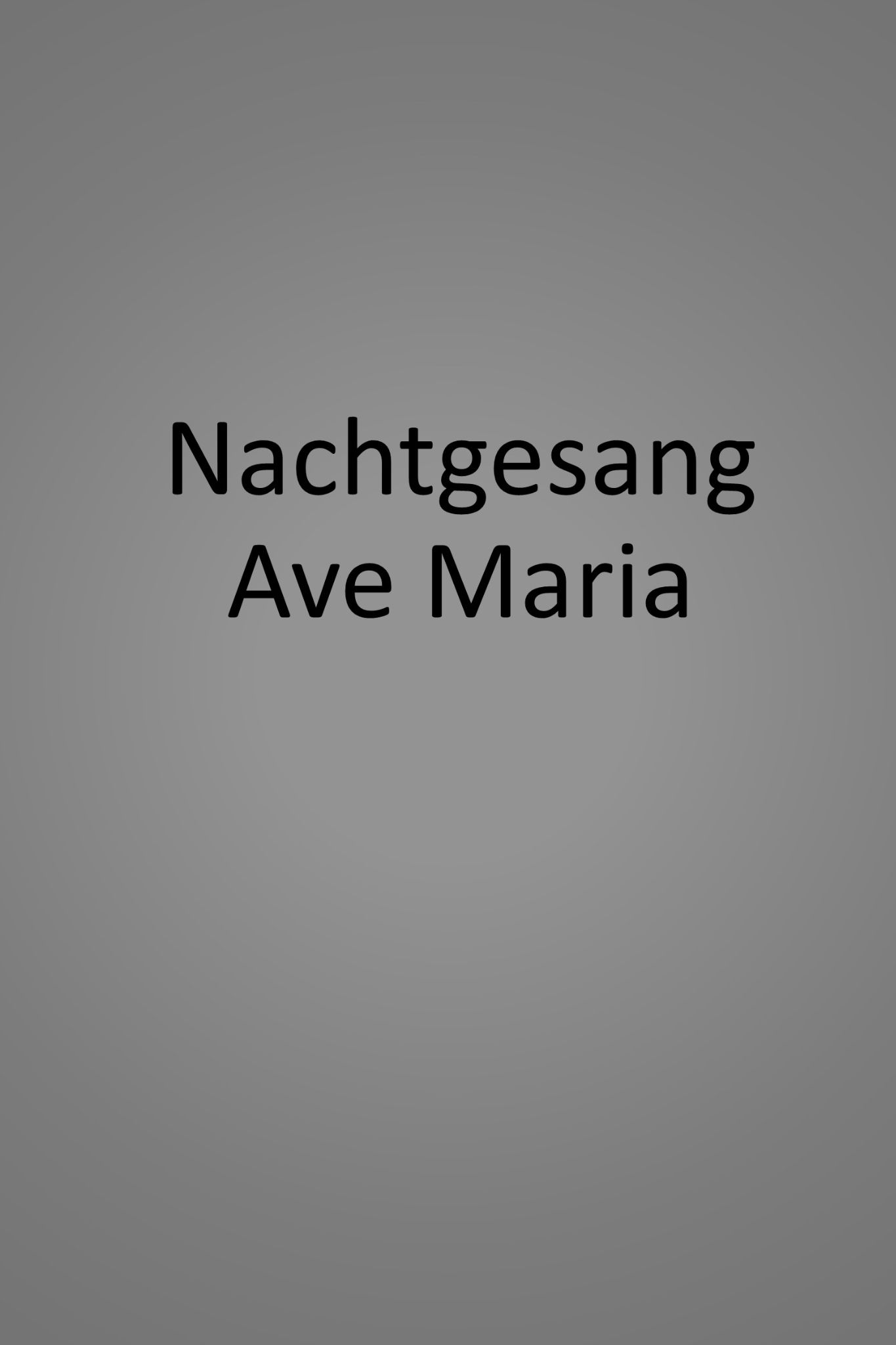 Nachtgesang "Ave Maria"