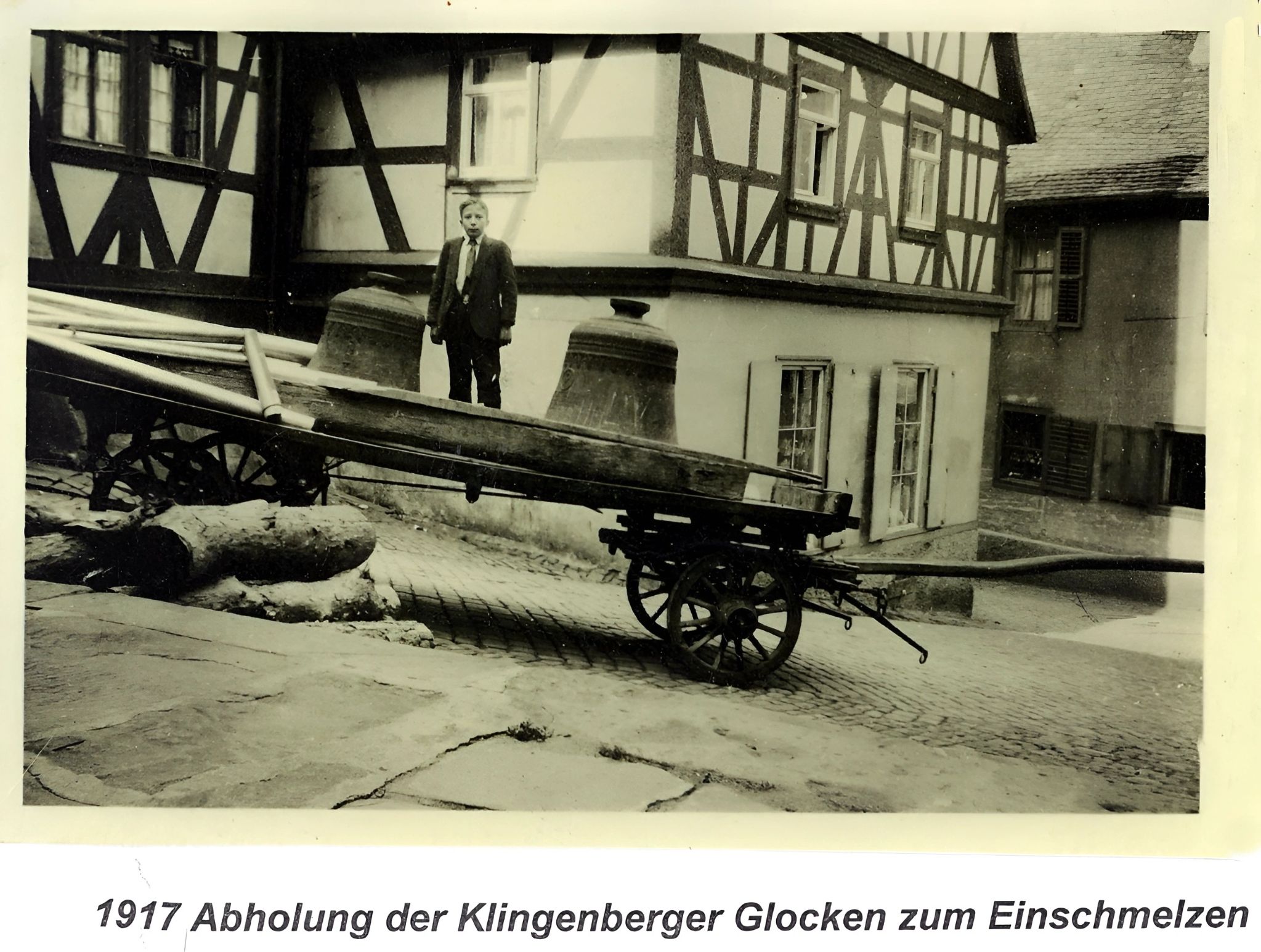 Abtransport der Klingenberger Glocken zum Einschmelzen Anfang Juni 1917