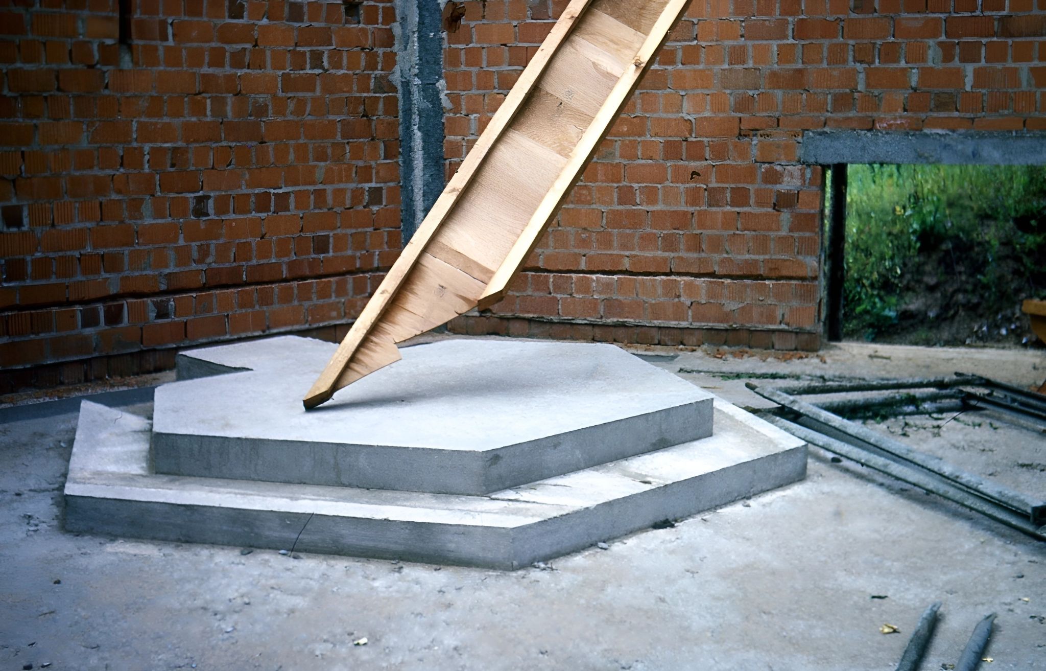 Die Stufen des Altarraums sind betoniert