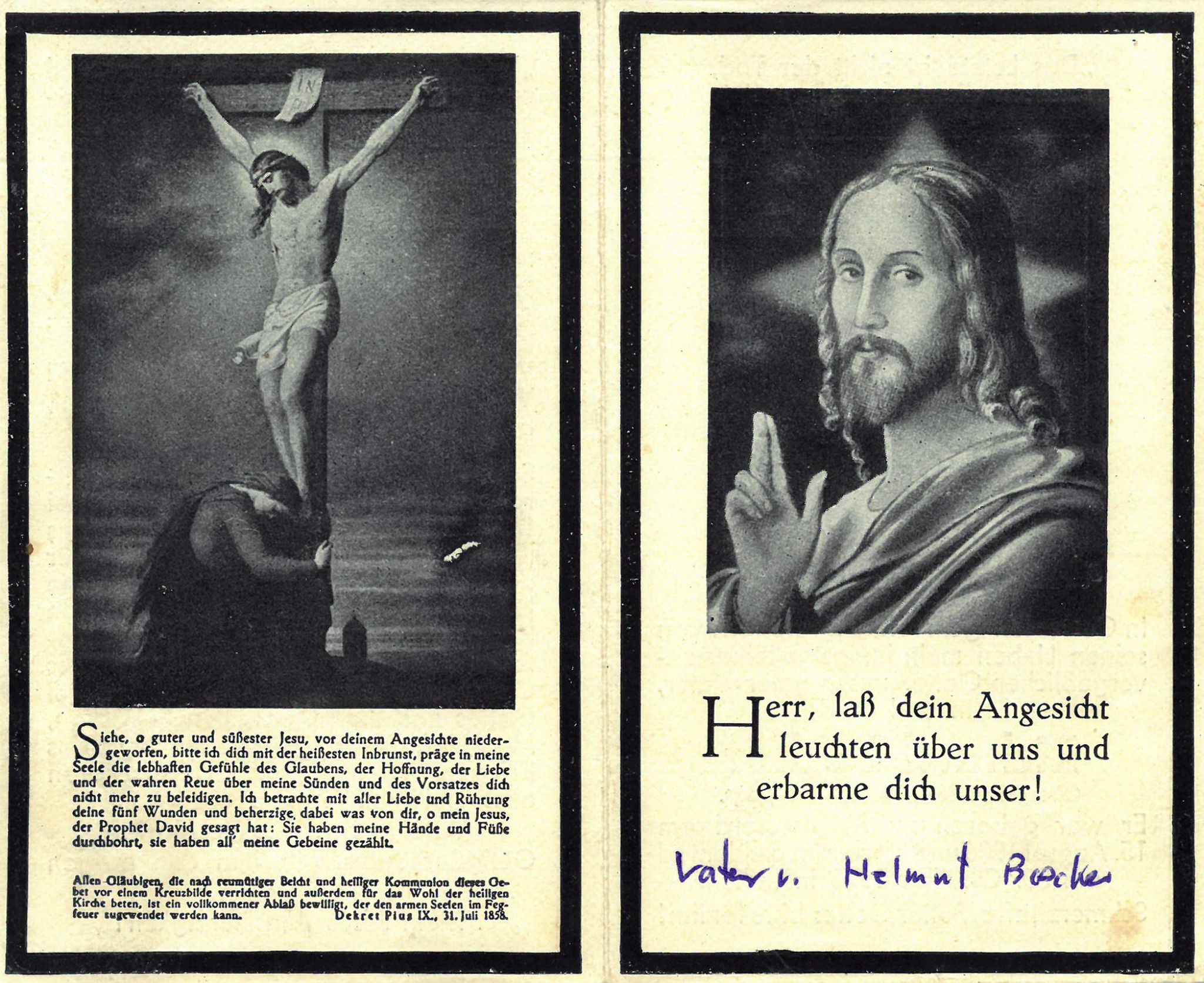 Richard Becker (Rückseite des Sterbebildchens)