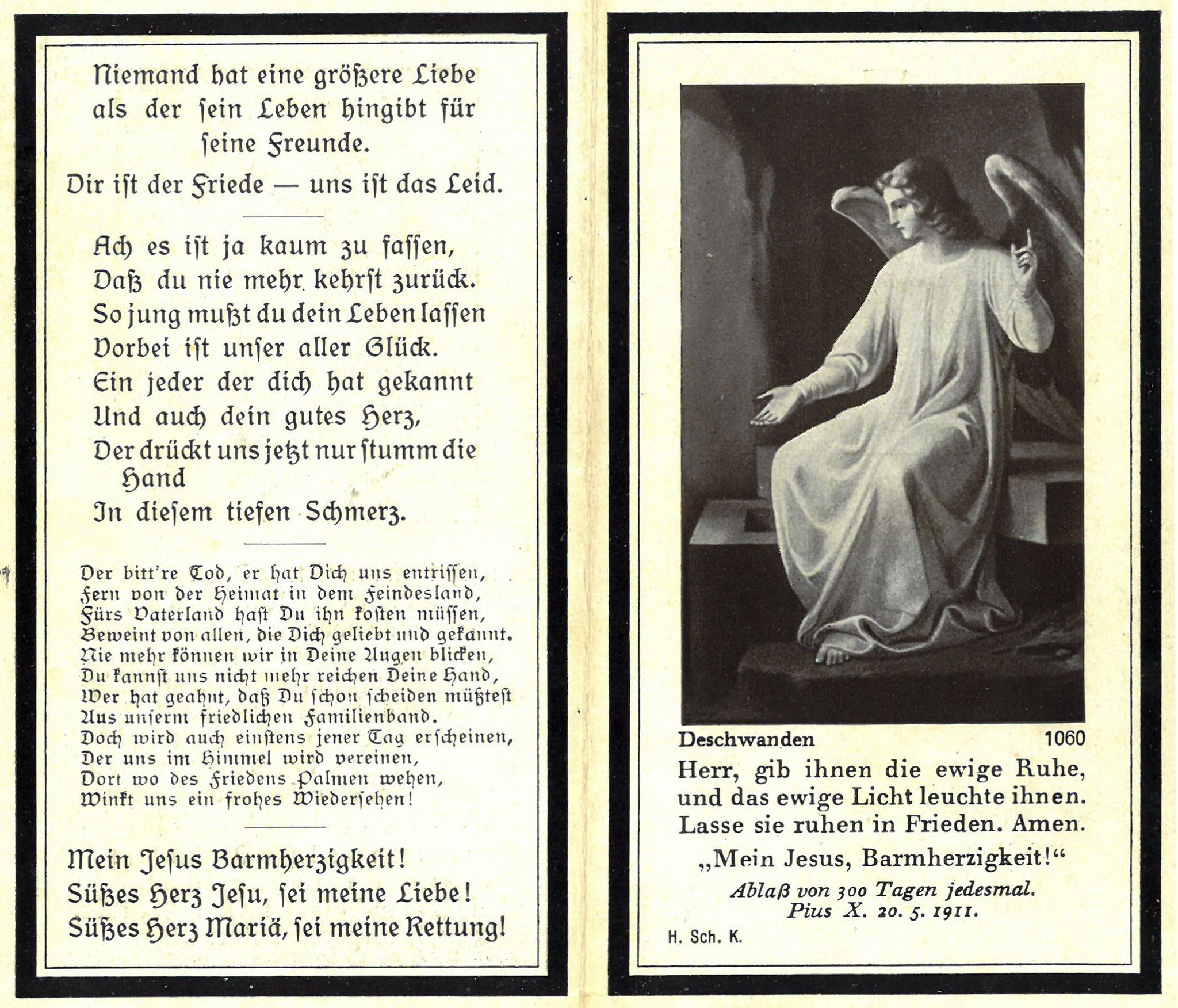 Karl Eckert (Rückseite des Sterbebildchens)
