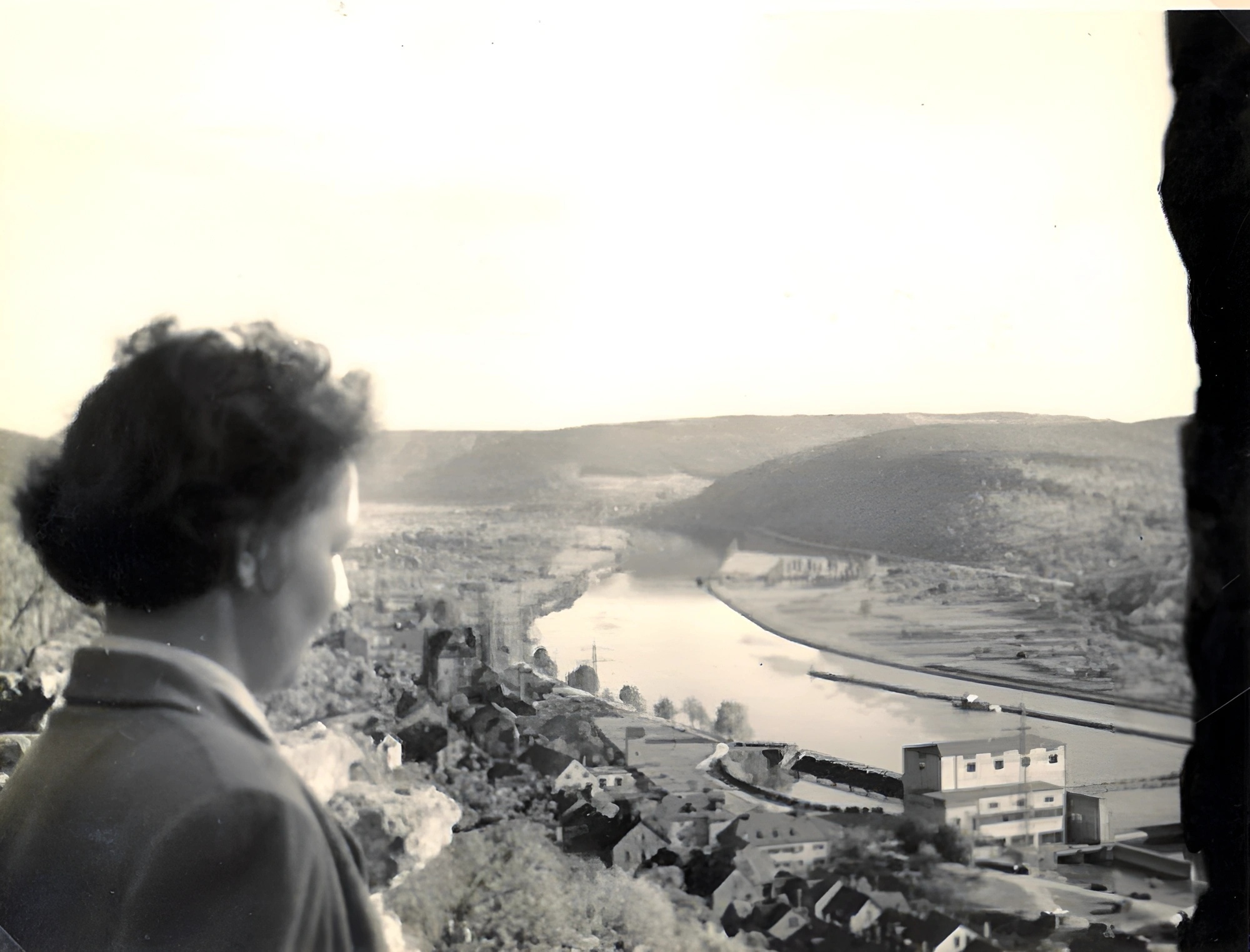 Blick vom Aussichtsturm nach Süden im Jahr 1955