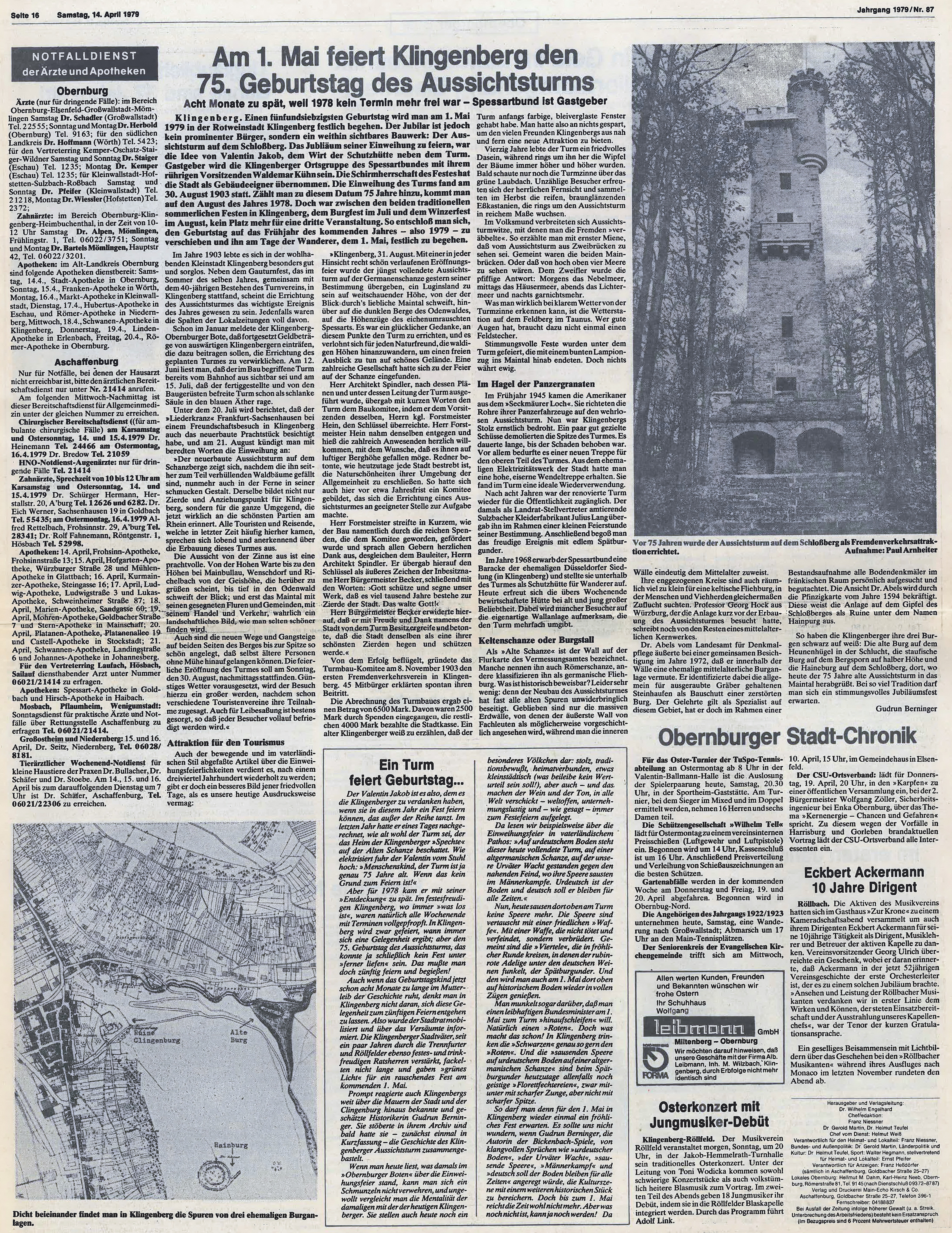 Zeitungsartikel von 1979