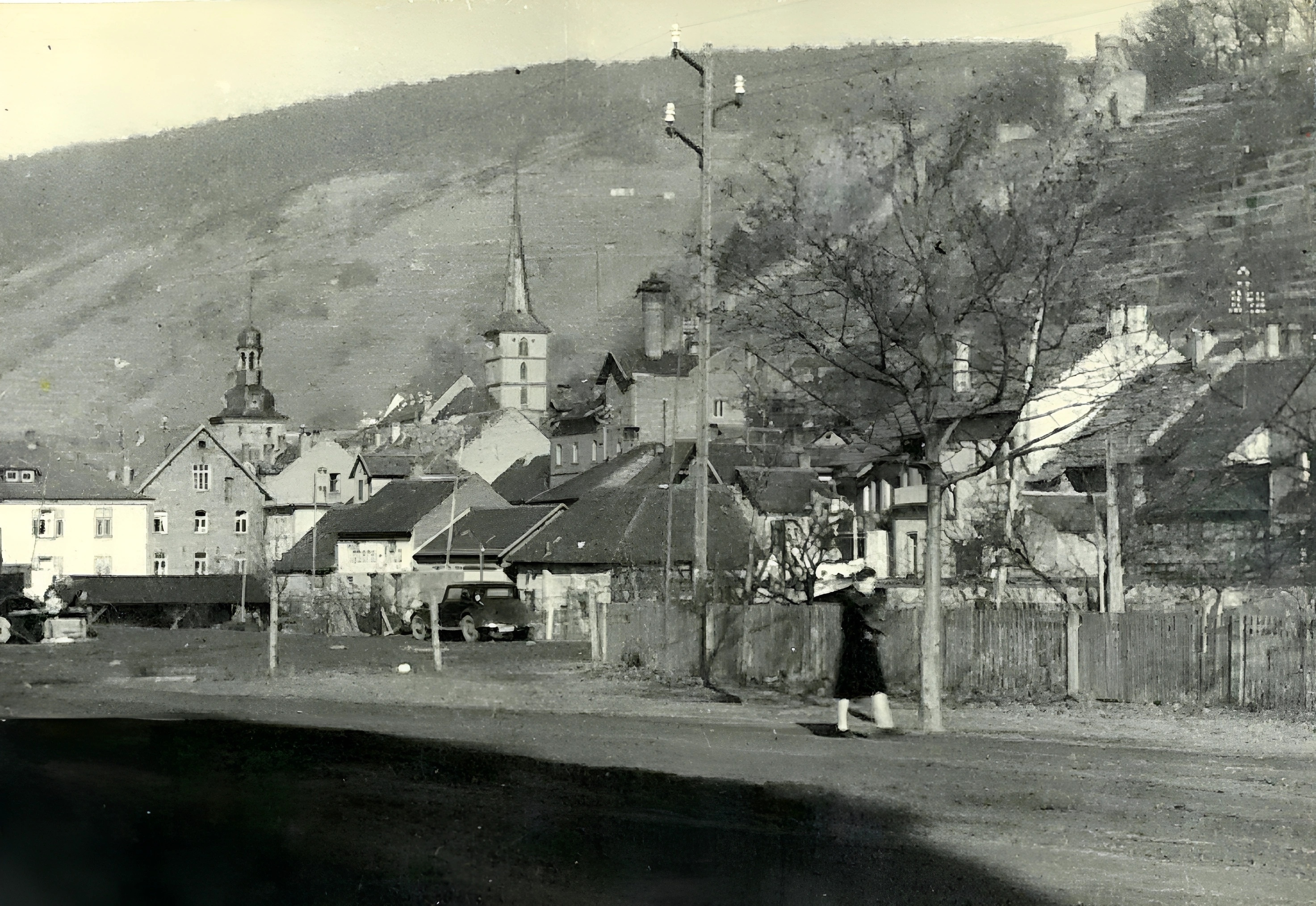Blick vom Maindamm auf die Stadtmitte 1932