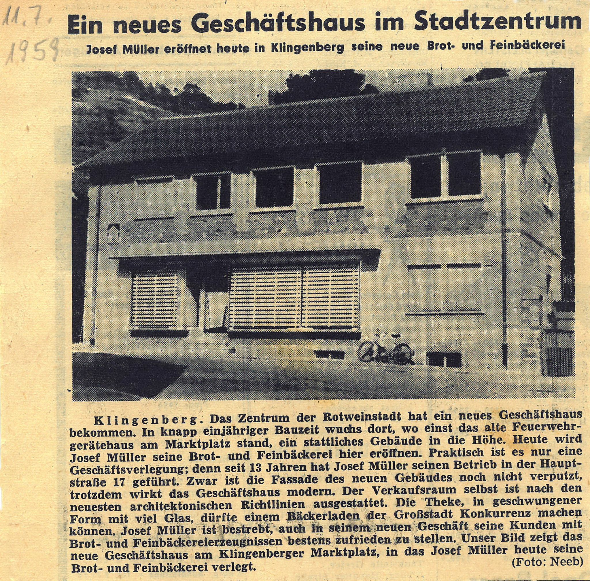 Zeitungsartikel vom 11.07.1959
