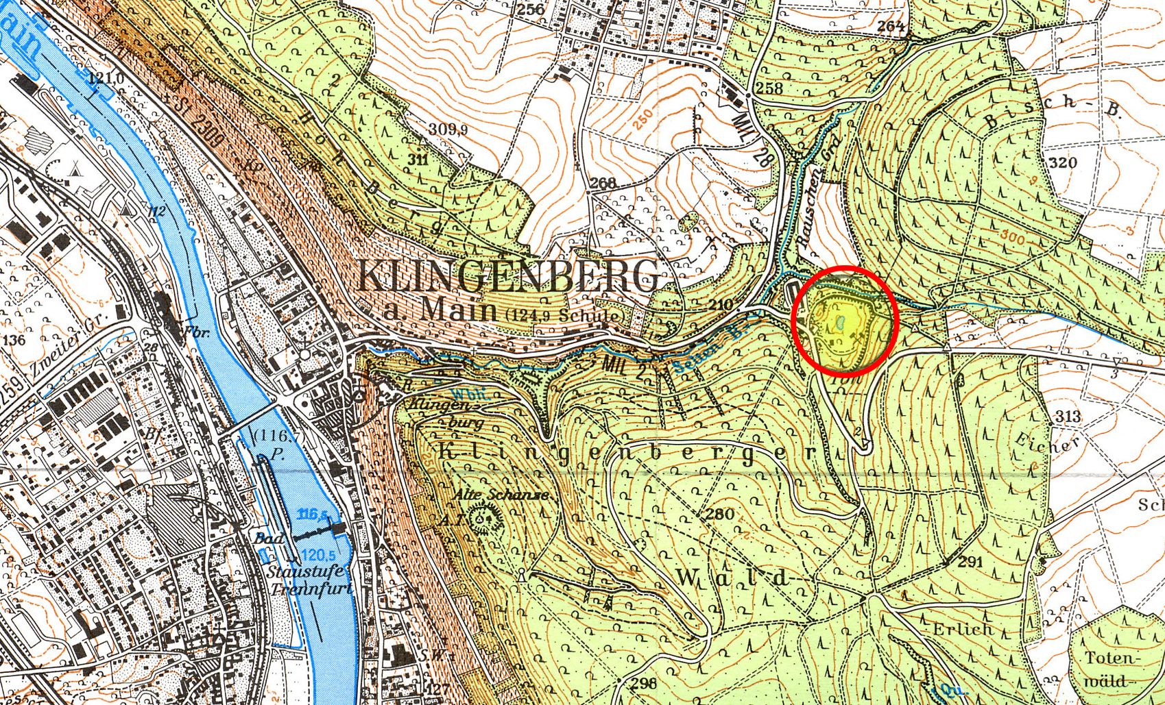 Topografie des Bergwerks