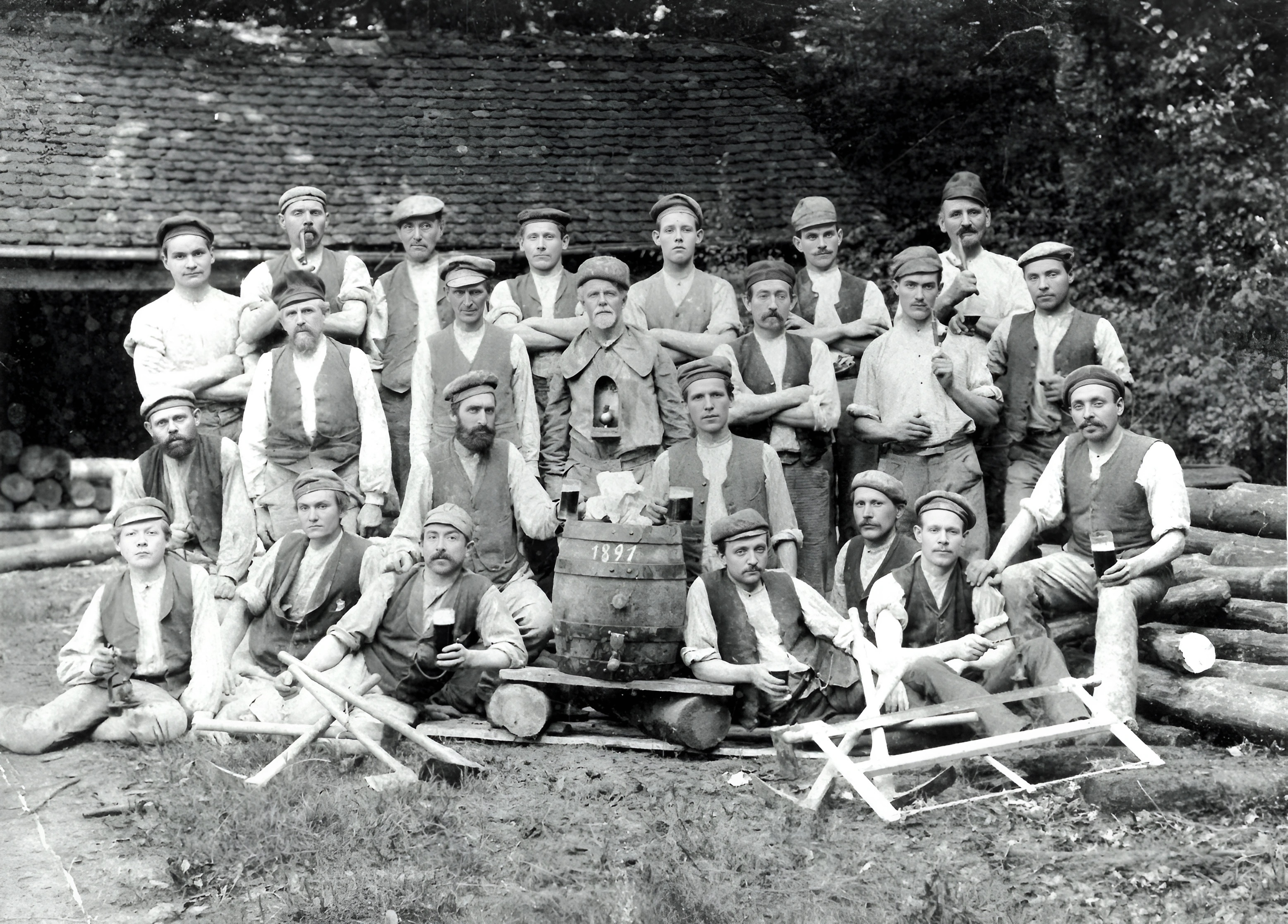 Gruppenfoto der Bergleute 1891