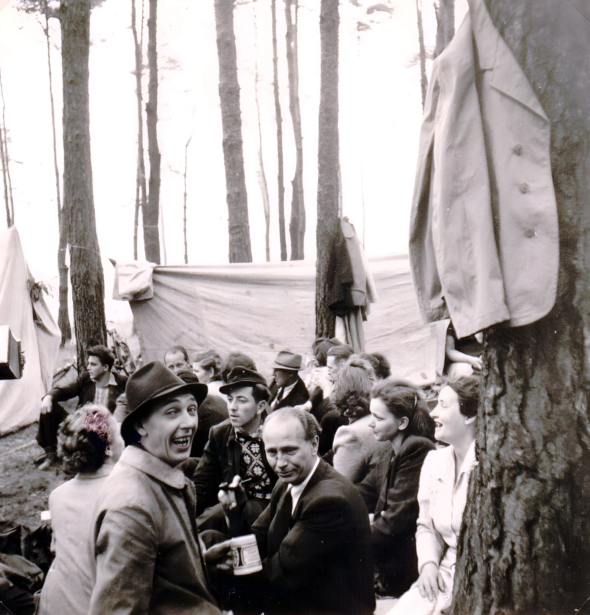 Waldpicknick beim Angelsportverein Klingenberg in Bürgstadt 1955