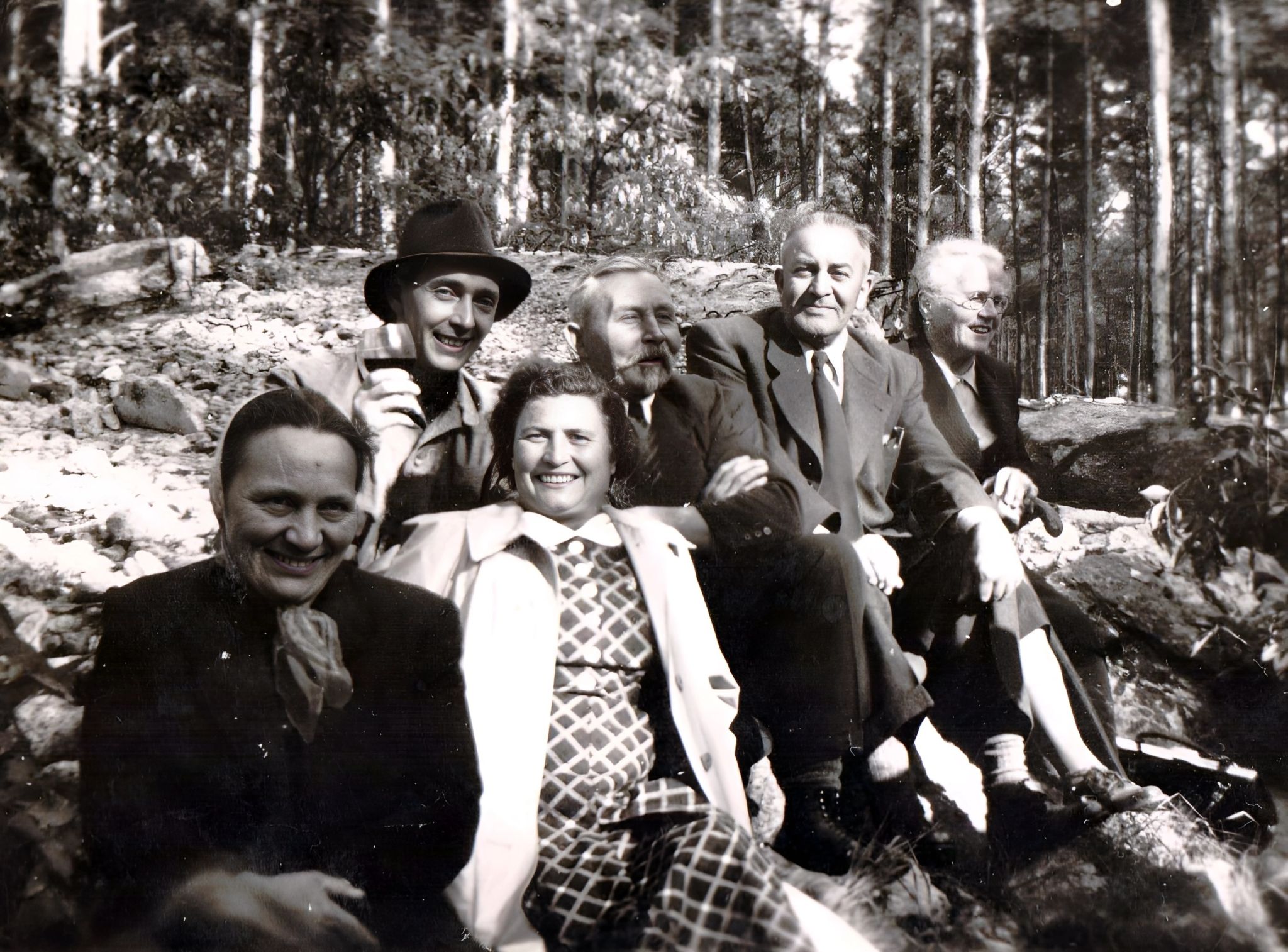 Waldpicknick beim Angelsportverein Klingenberg in Bürgstadt 1955