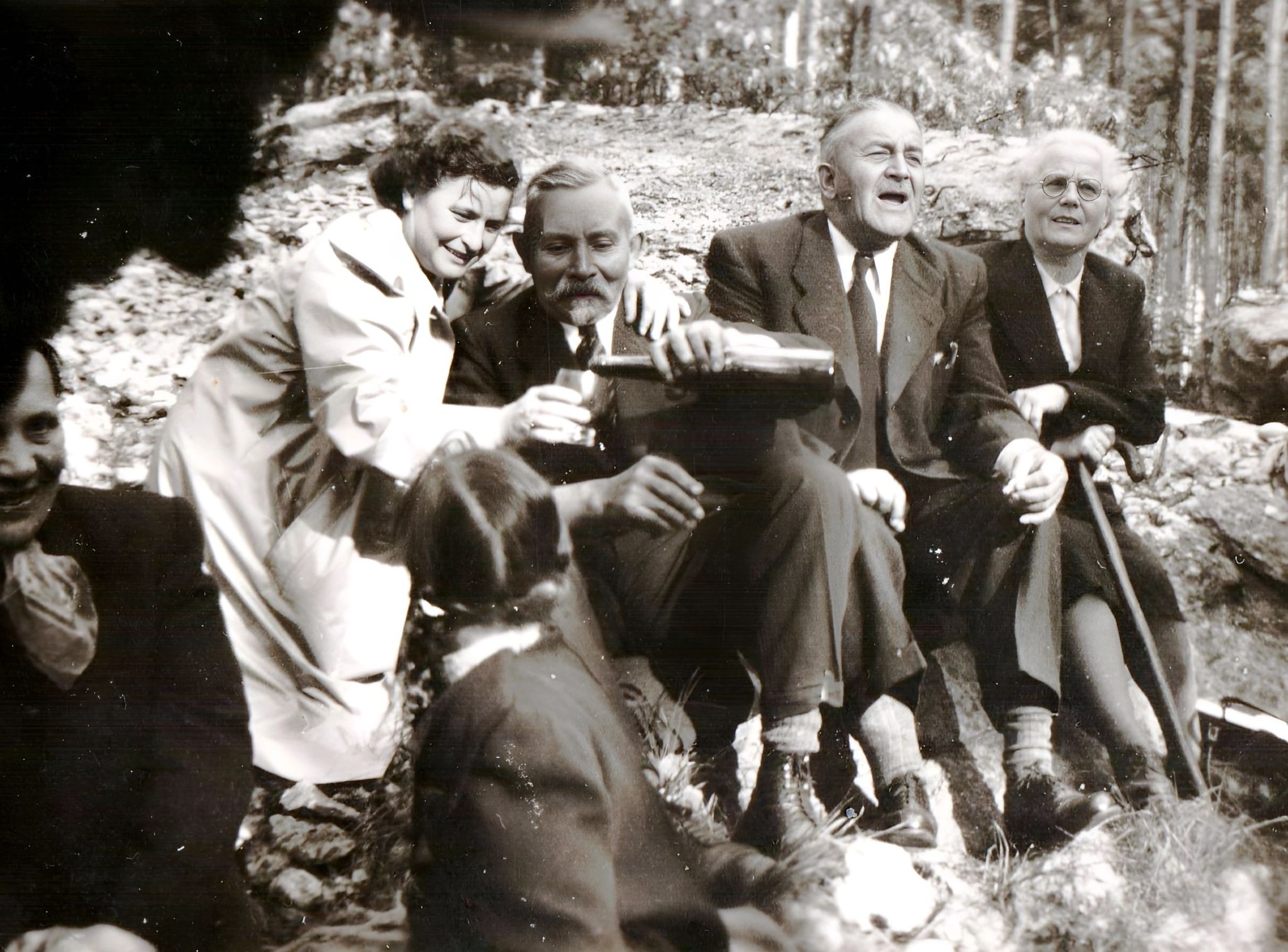 Waldpicknick beim Angelsportverein Klingenberg in Bürgstadt 1955