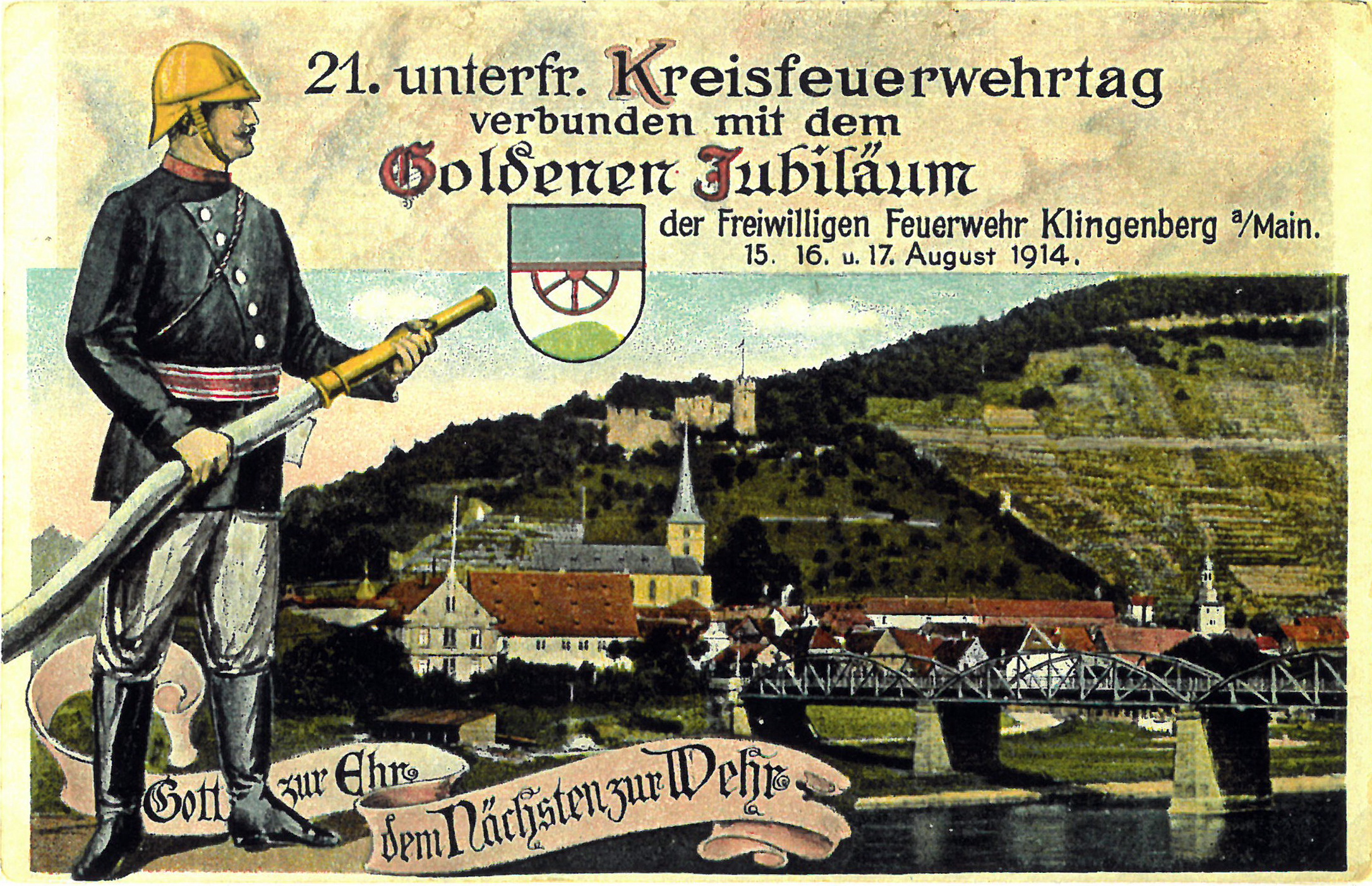Ansichtskarte vom Kreisfeuerwehrtag 1914