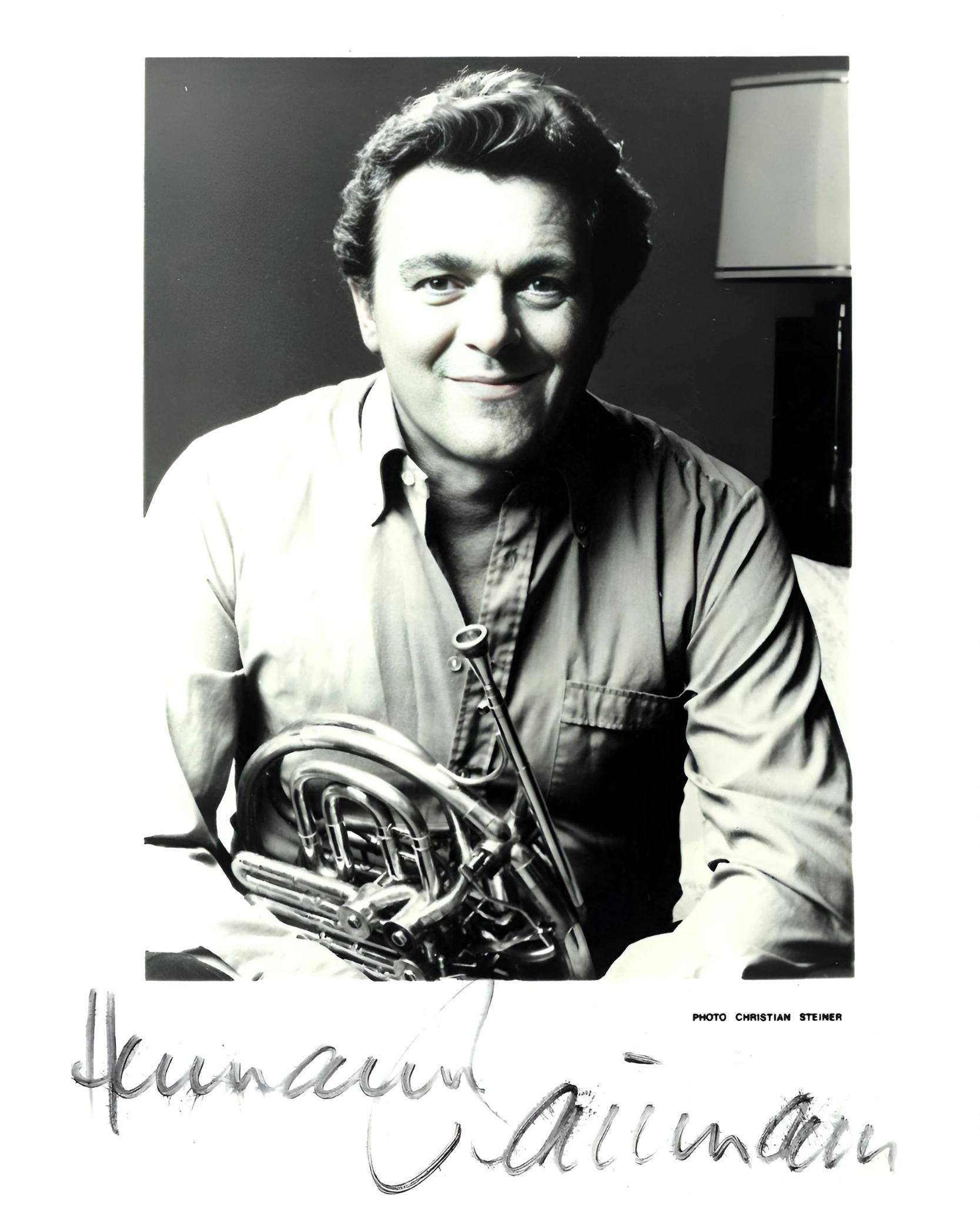 Hornist Professor Hermann Baumann (Autogrammkarte von 1960)