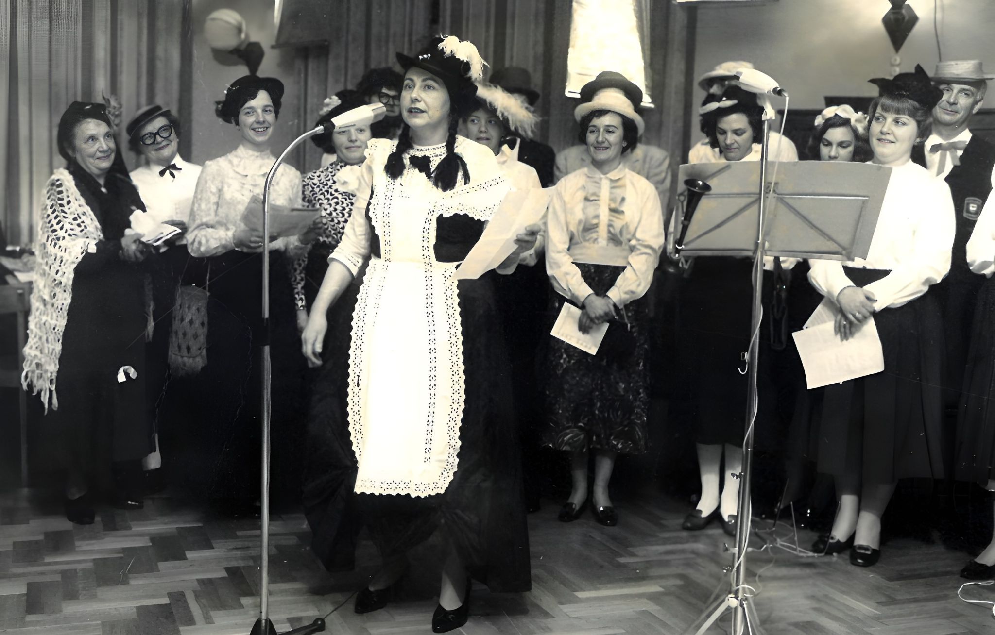 Probe für einen Faschingsauftritt 1969 im Burkarder Hof