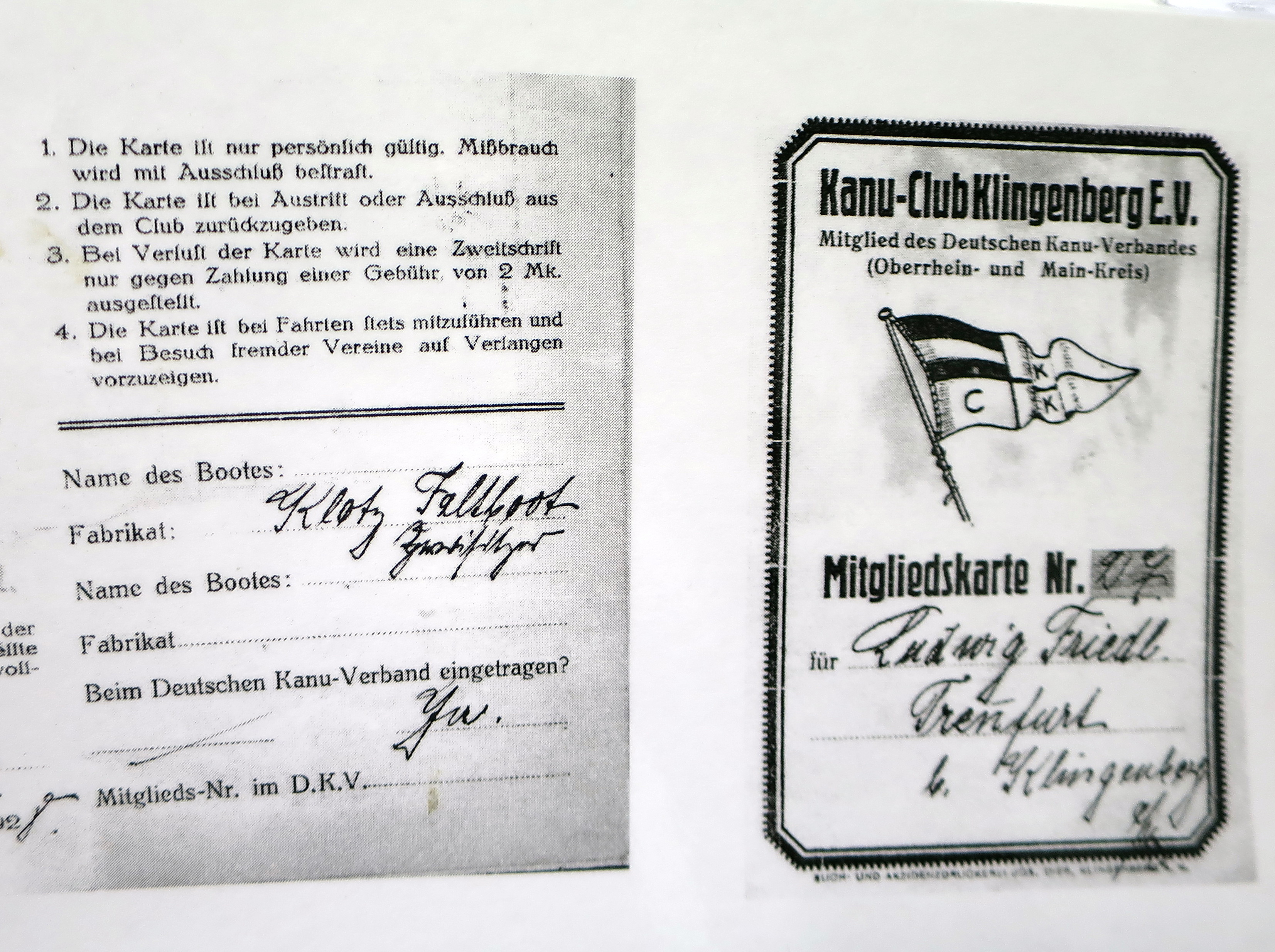 Mitgliedskarte 1928 Ludwig Friedl