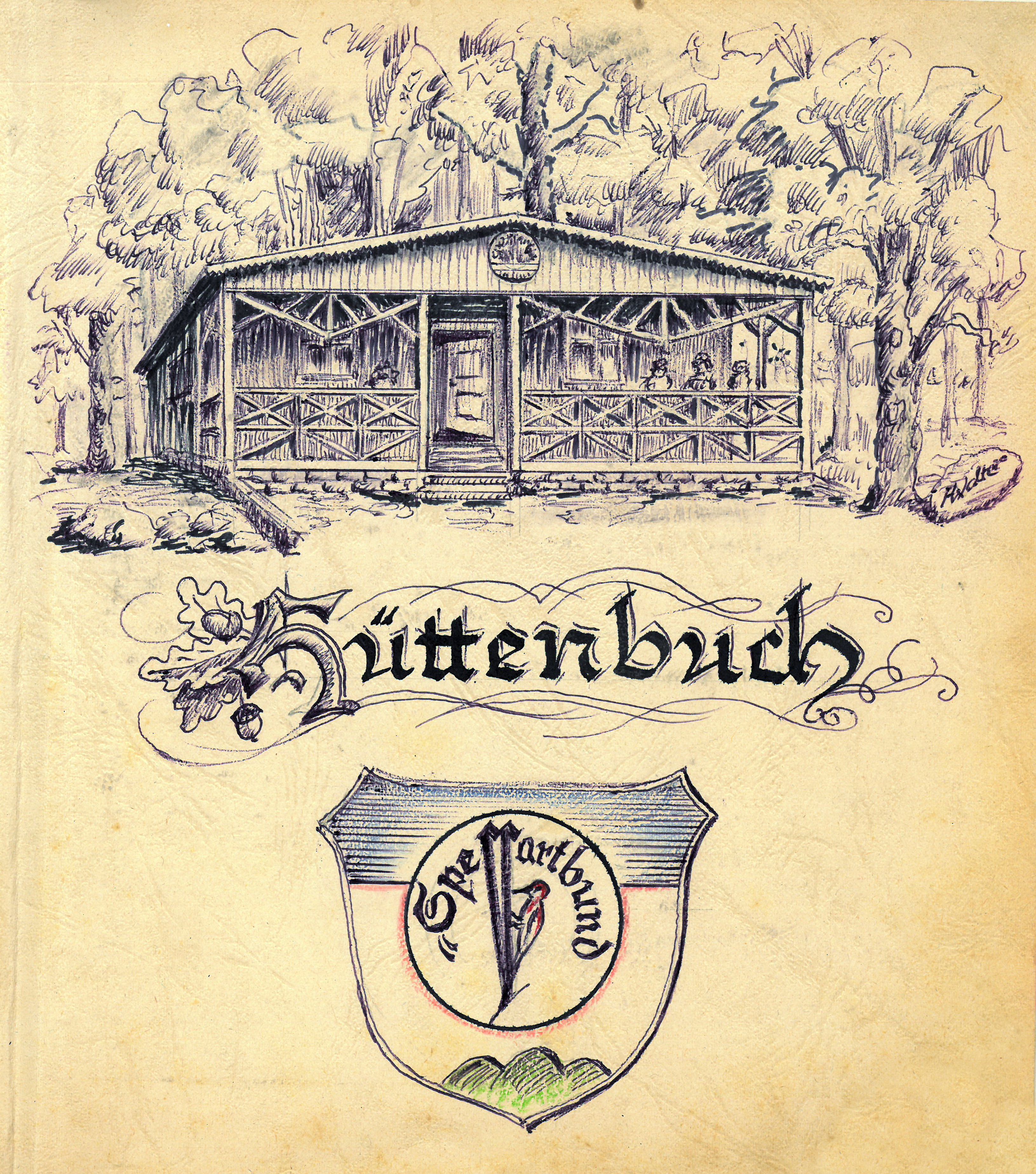 Titelseite des 2. Hüttenbuches (begonnen 1977)