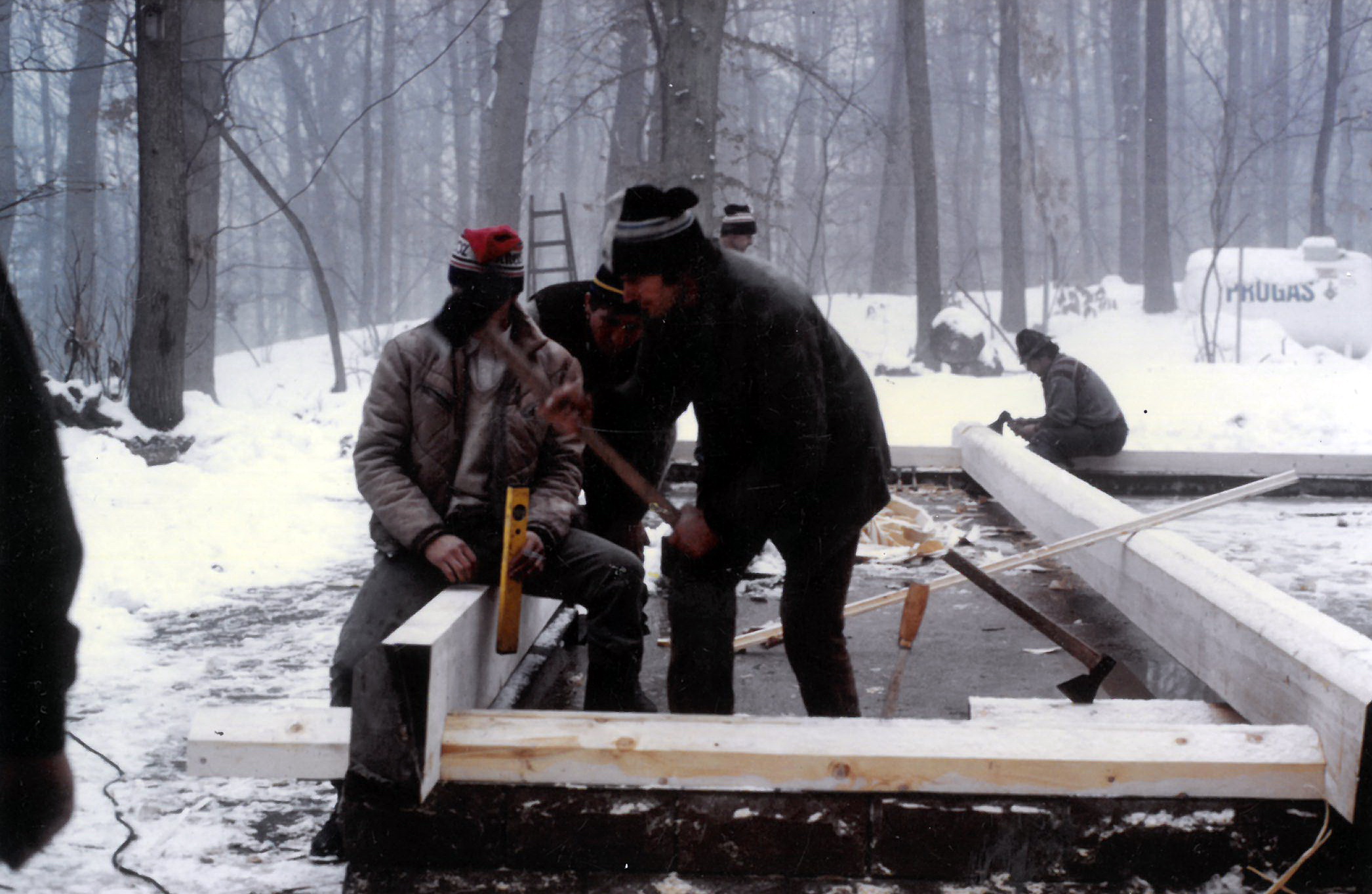 Die ersten Balken werden verbunden