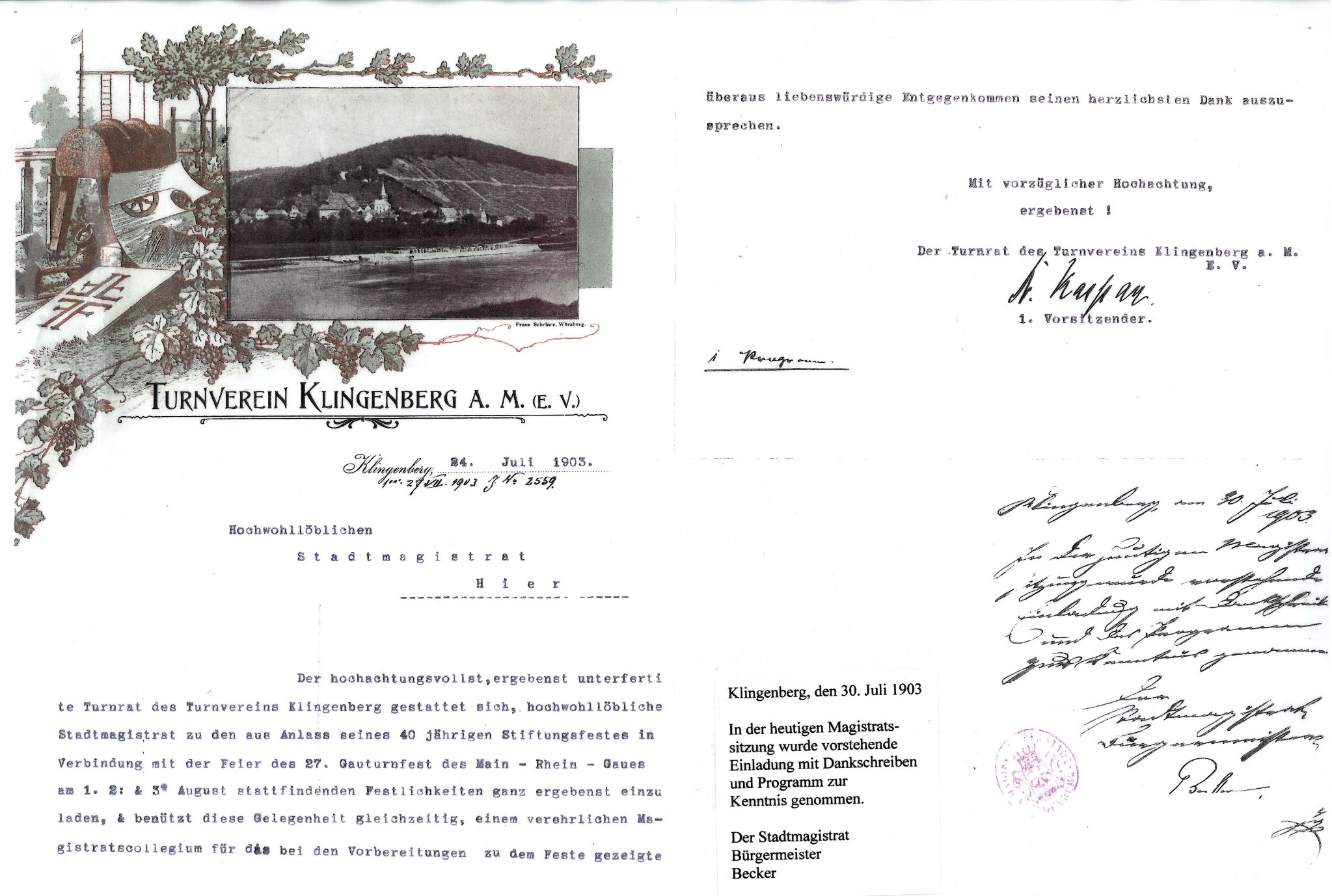 Einladungsschreiben 1903