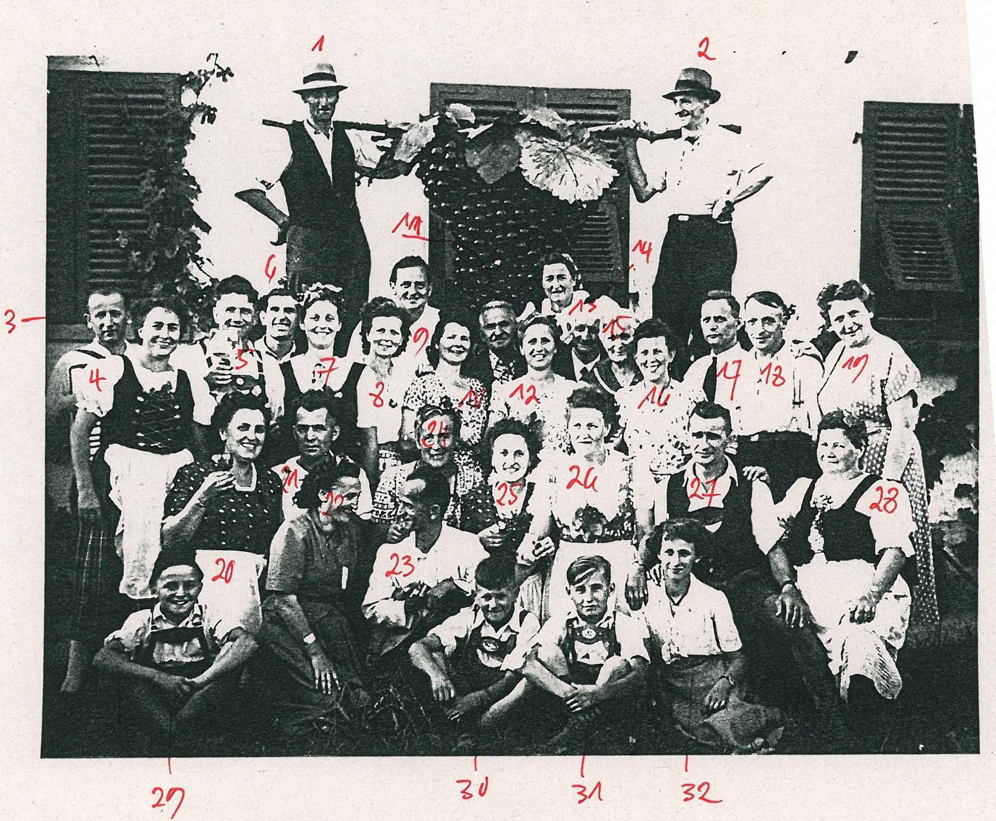 Gruppenbild 1948 mit Zahlen