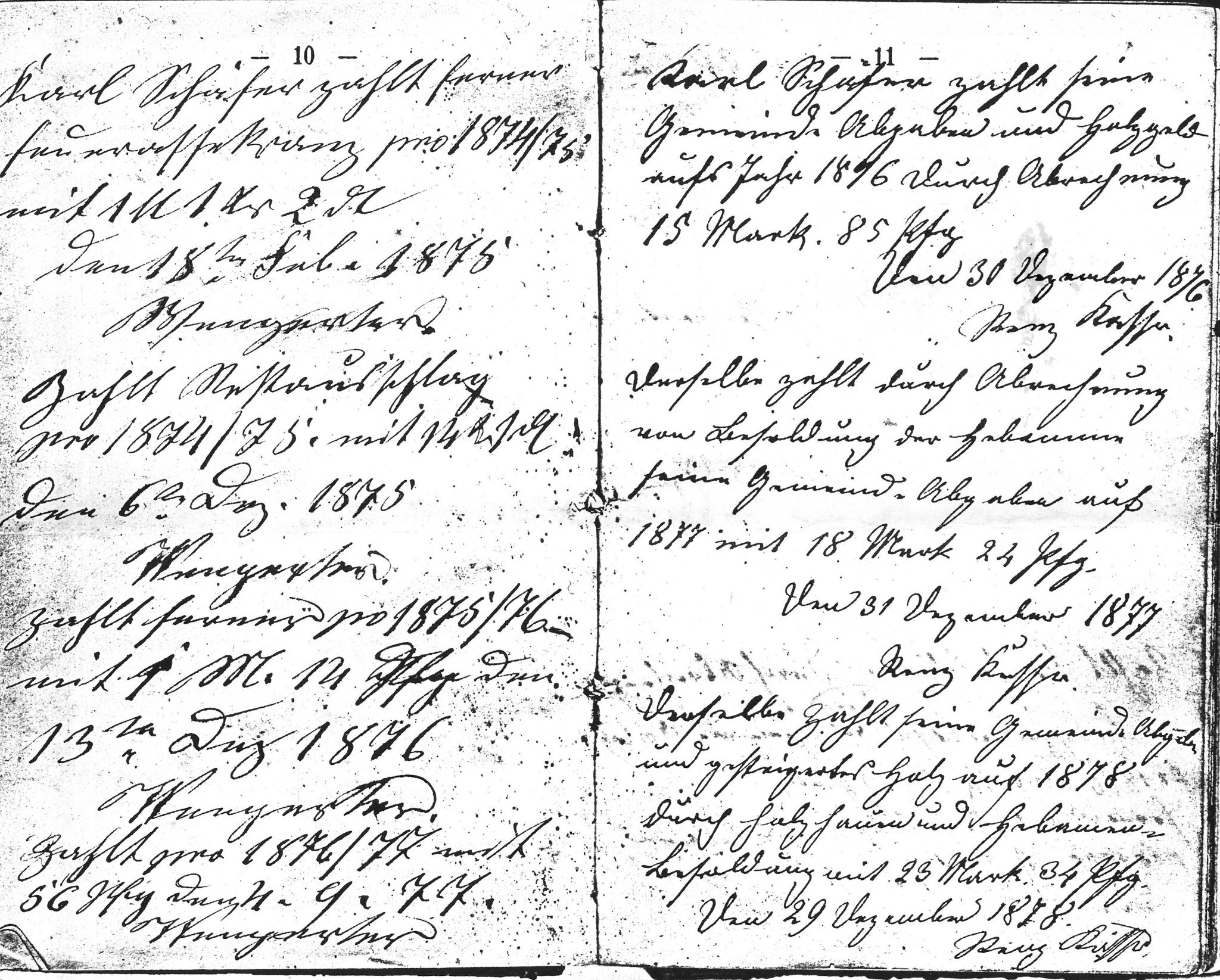 Auszug aus dem Arbeitsbuch 1864