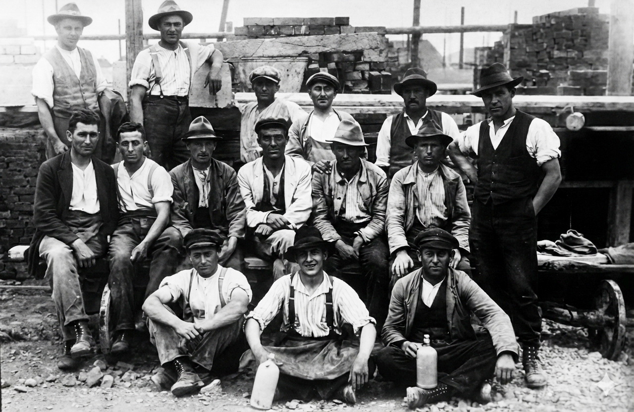 Gruppenfoto der Steinmetze 1926