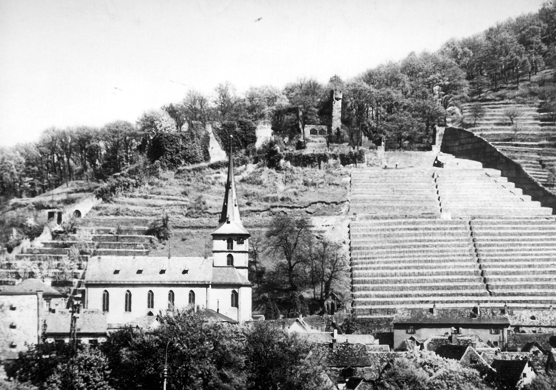 Der Schlossberg in der Zeit der Herstellung der Weinbergsanlage