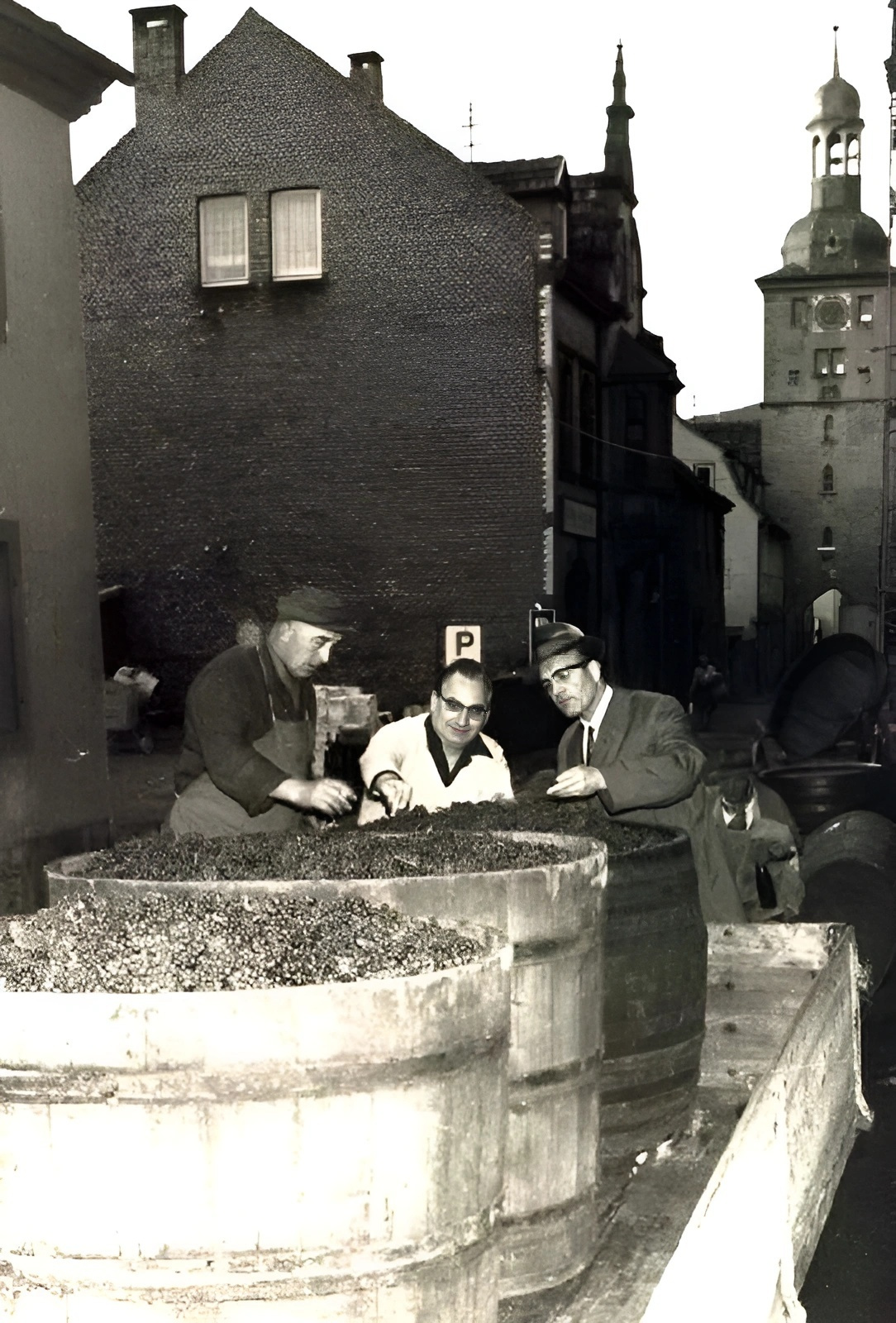 Einbringung der Traubenernte in den 1970er Jahren