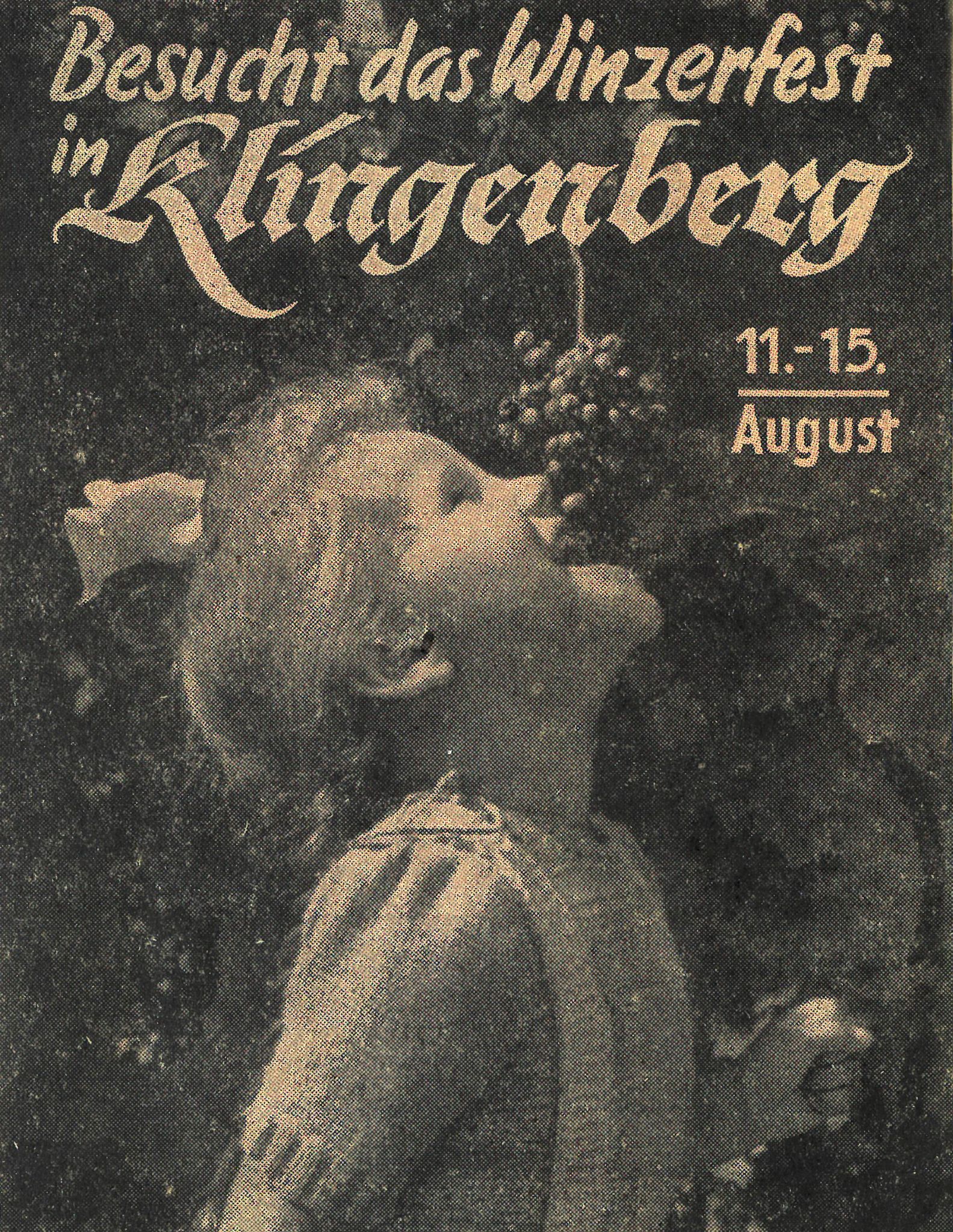 Zeitungsanzeige zum Winzerfest 1951