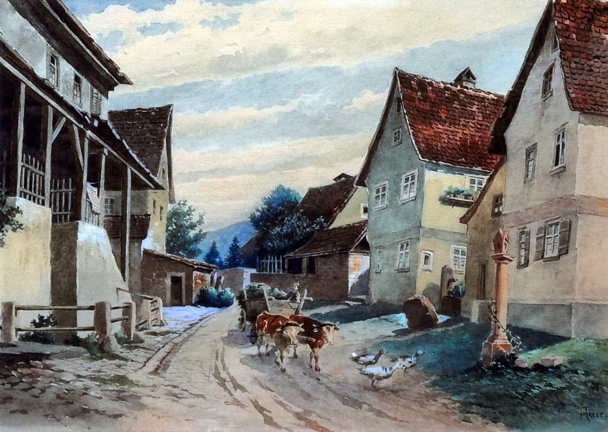 In der Himmeltaler Straße, Gemälde von Auer