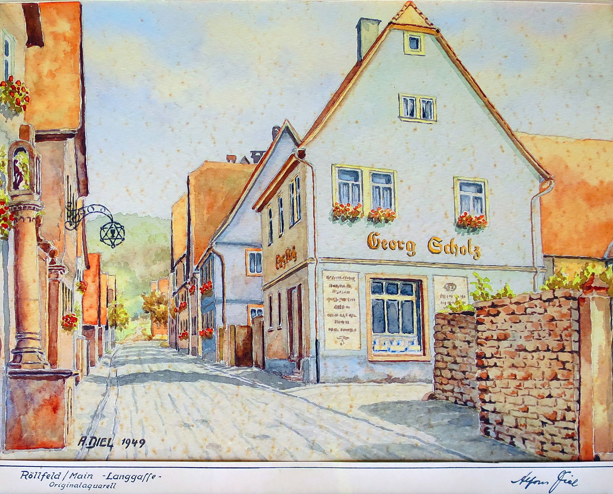 Die Langgasse - Gemälde von A. Diehl 1949