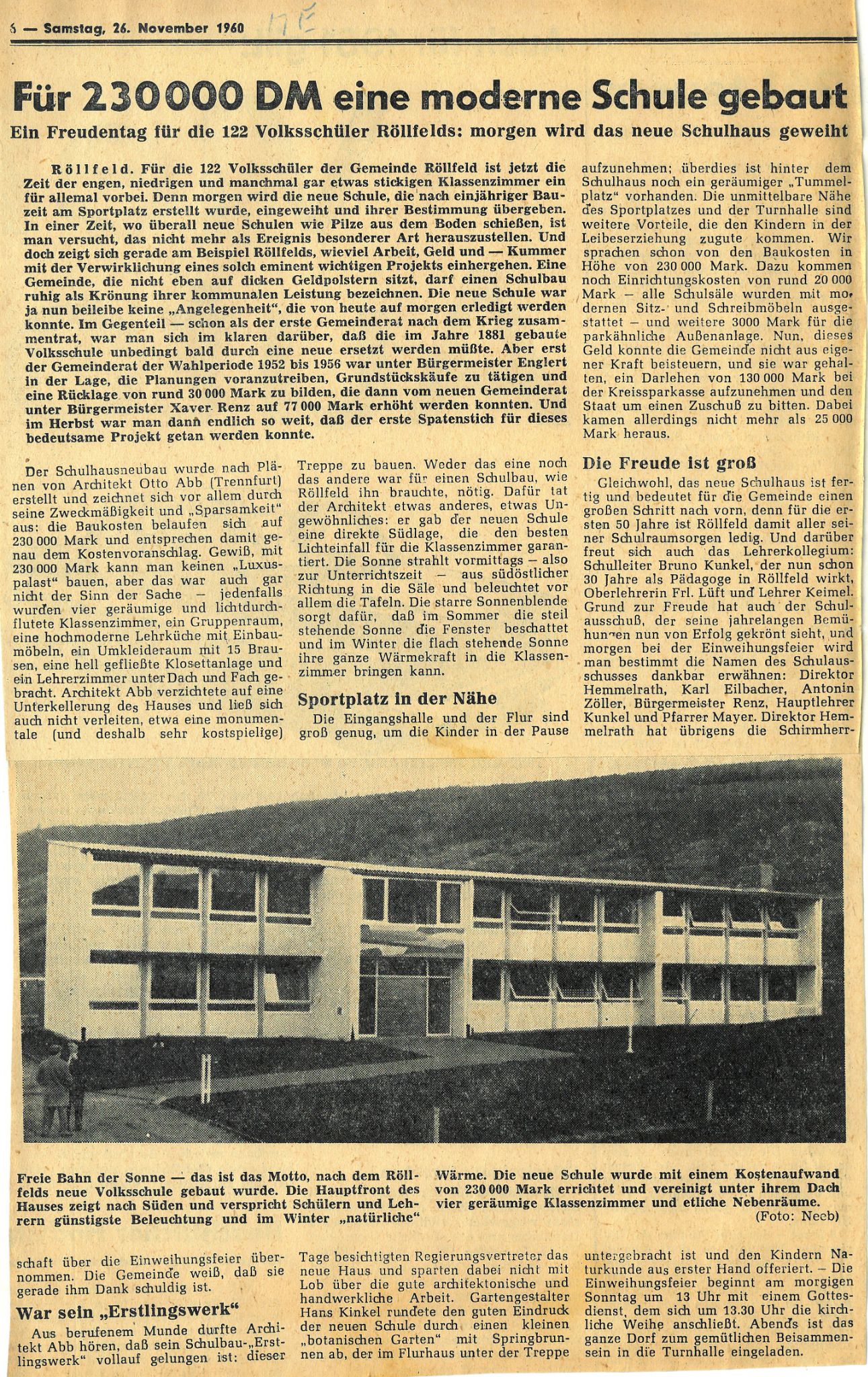 Zeitungsbericht 1960