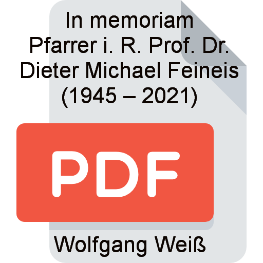 Z in memoriam Pfarrer Dieter Michael Feineis 2021