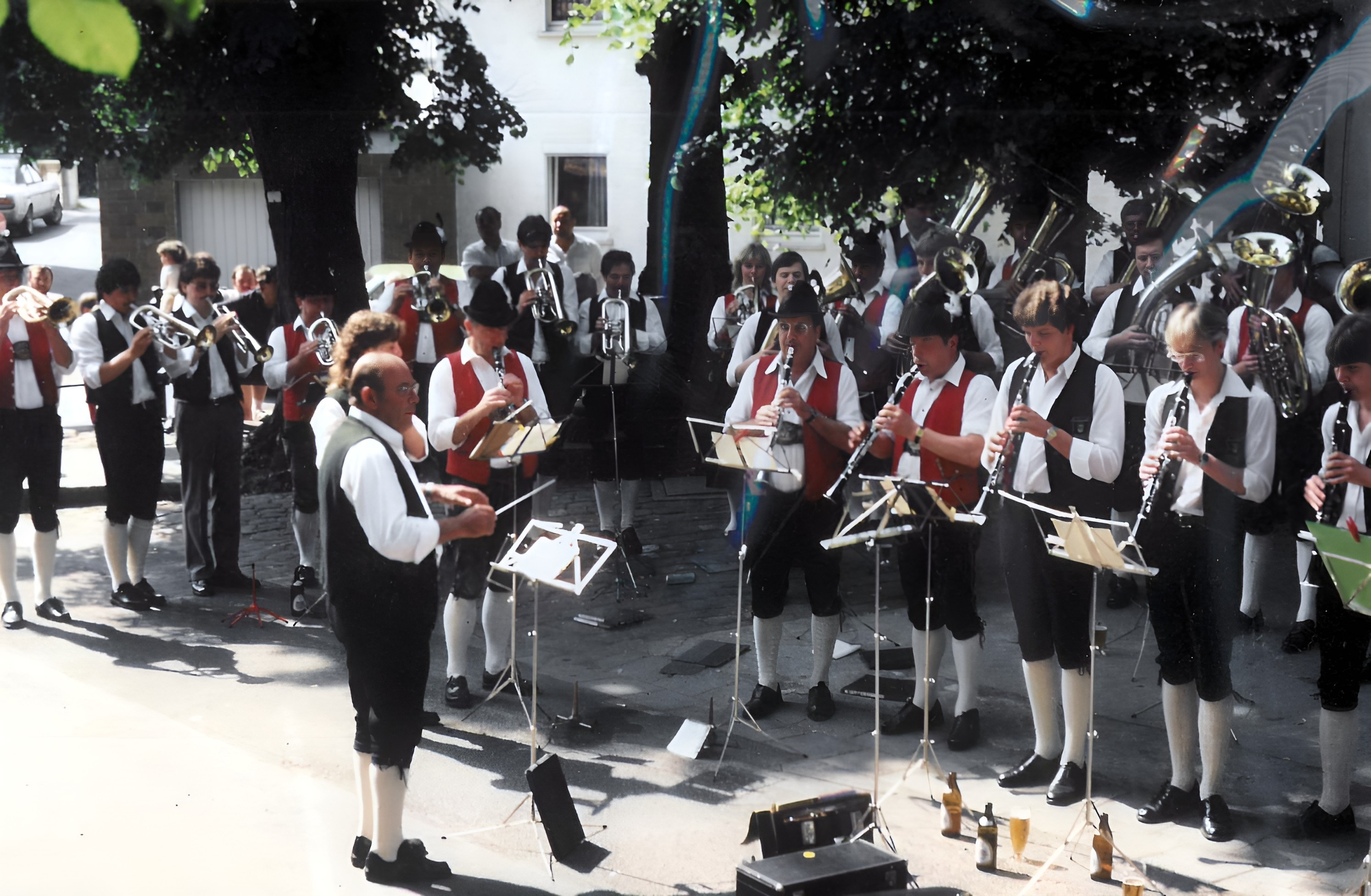 Gemeinsamer Auftritt mit der Paten-Musikkapelle Marzoll 1993