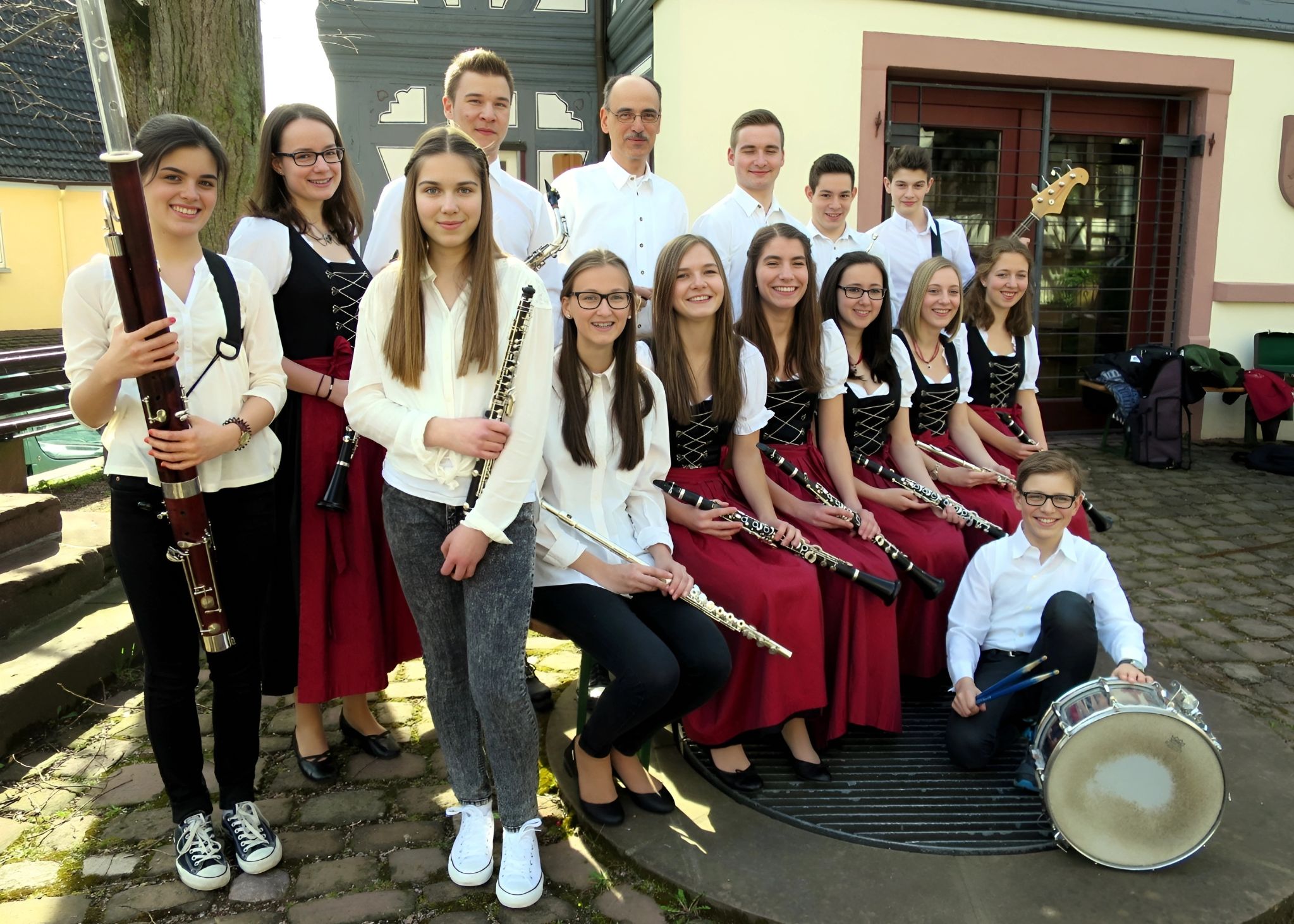 Gruppenfoto der Jungmusiker des Musikvereins Röllfeld 2015