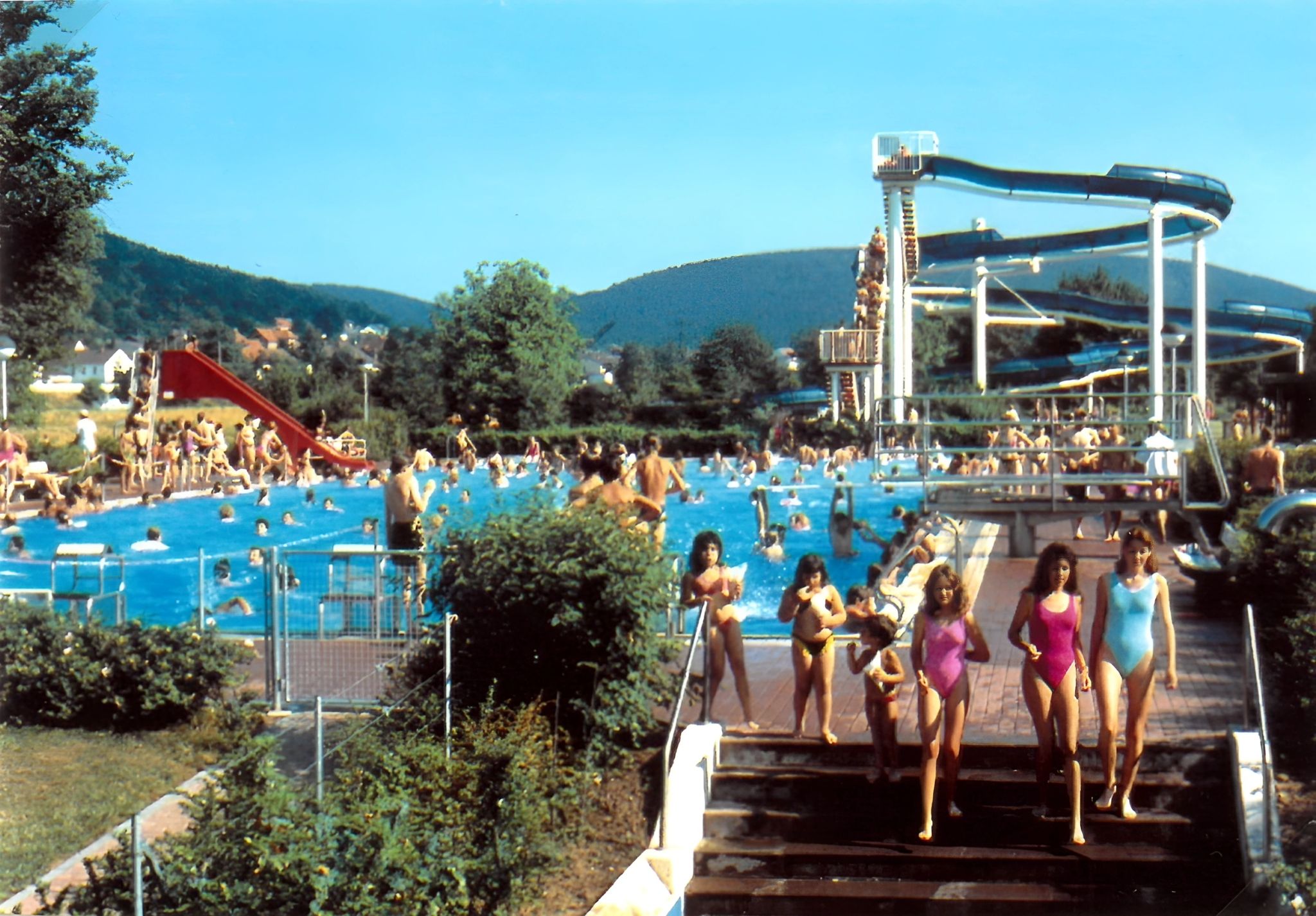 Ansichtskarte des Freibads