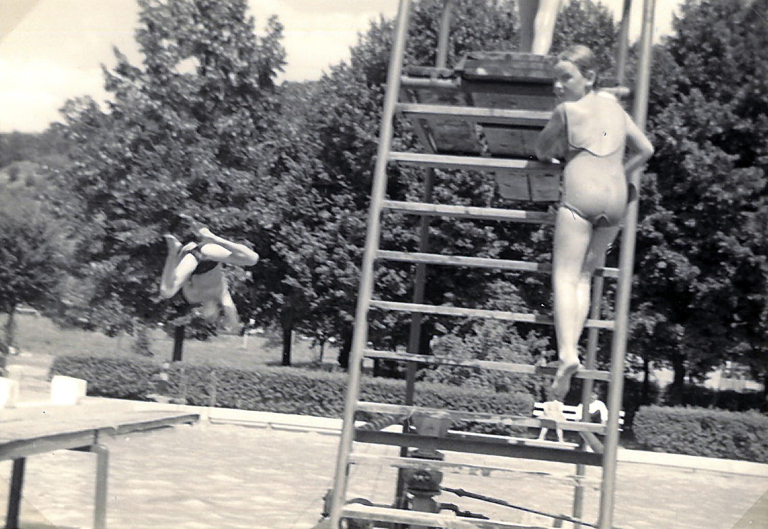 Auf der Treppe zum Sprungbrett 1962