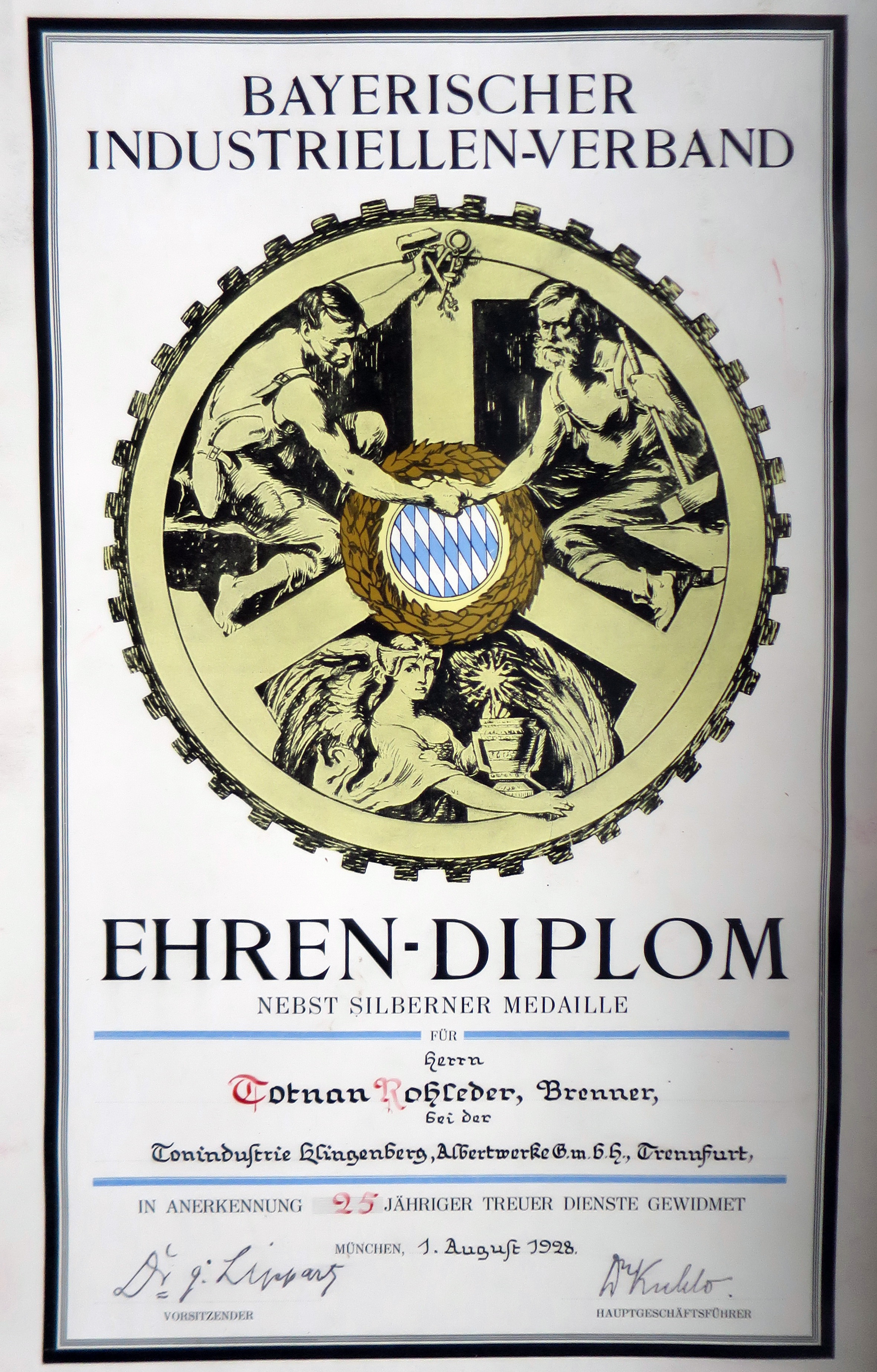 Ehrendiplom für Totnan Rohleder