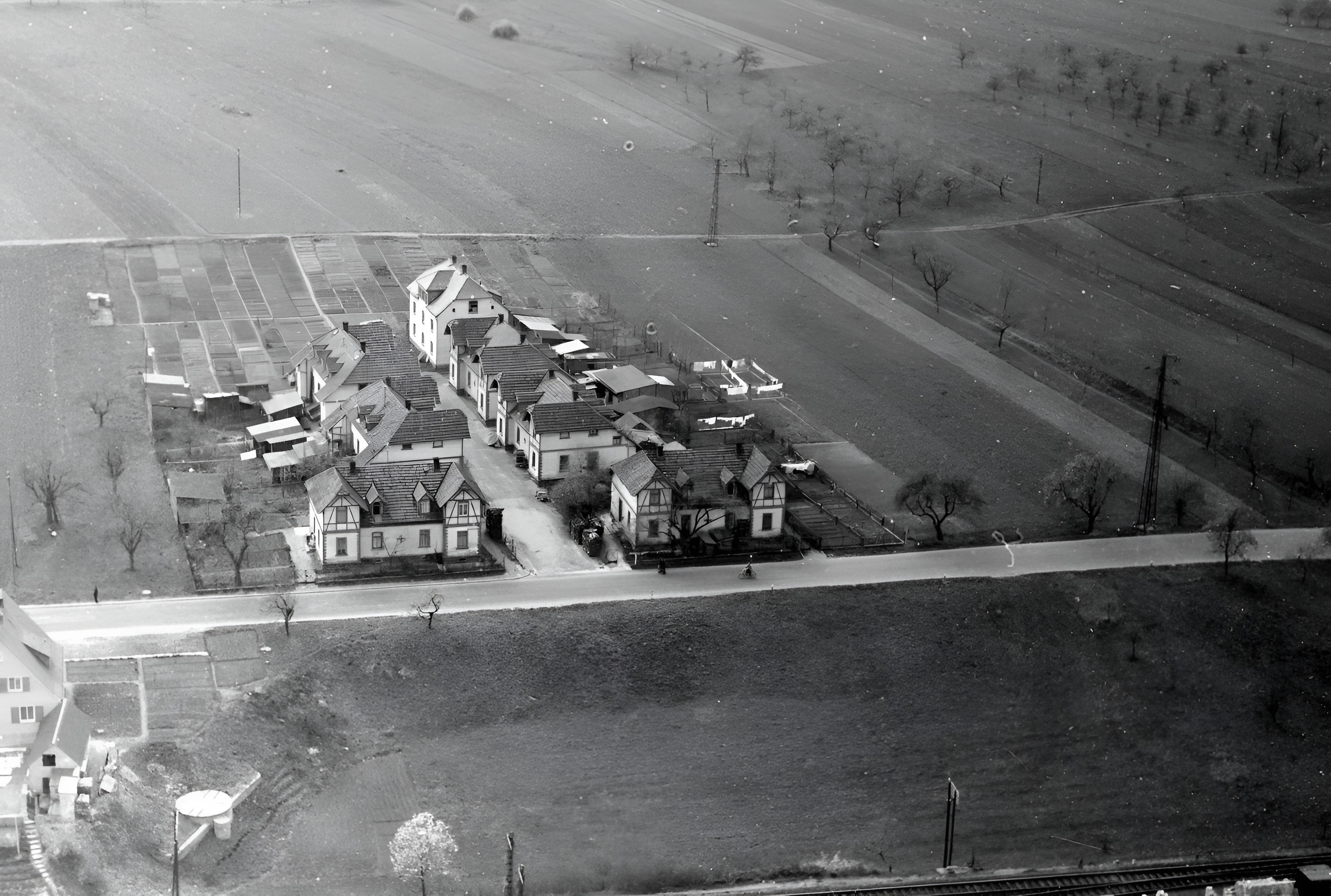 Luftbild mit Albertwerkesiedlung