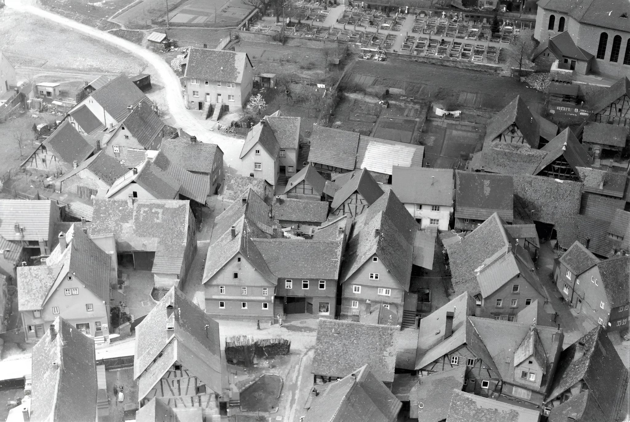 Luftaufnahme der Grabengasse und Ankergasse