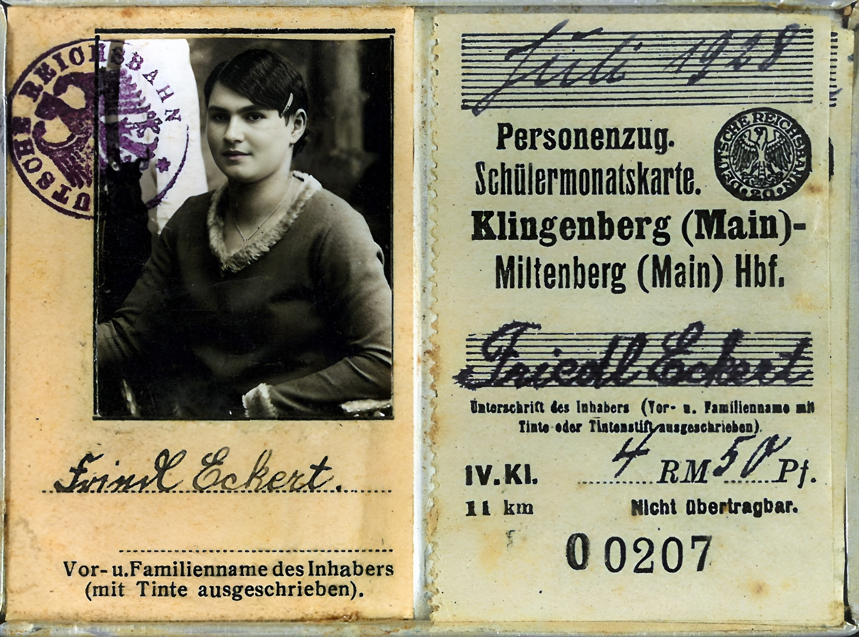 Schülermonatskarte 1928