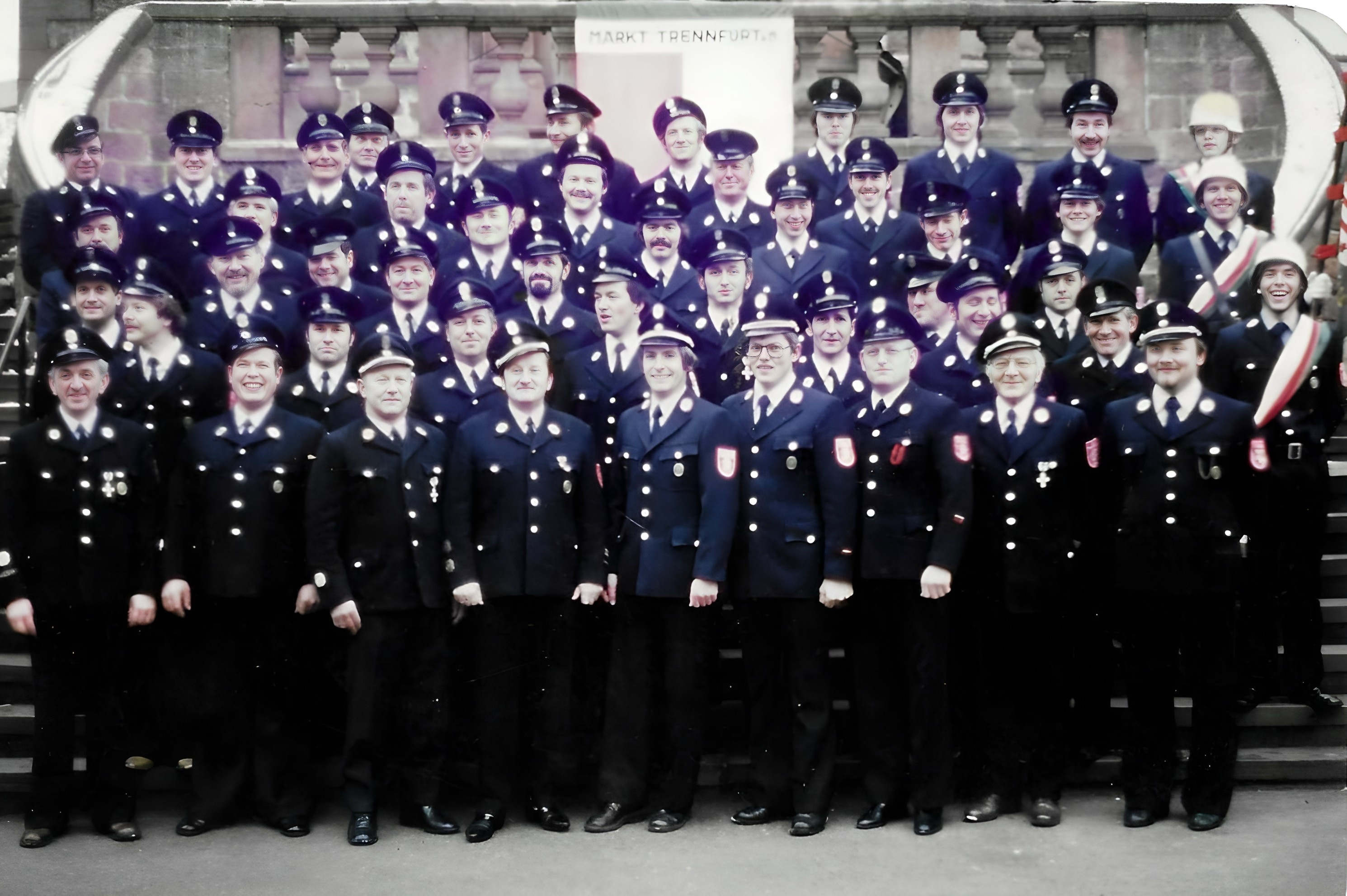 Gruppenfoto Feuerwehr Trennfurt ca. 1975