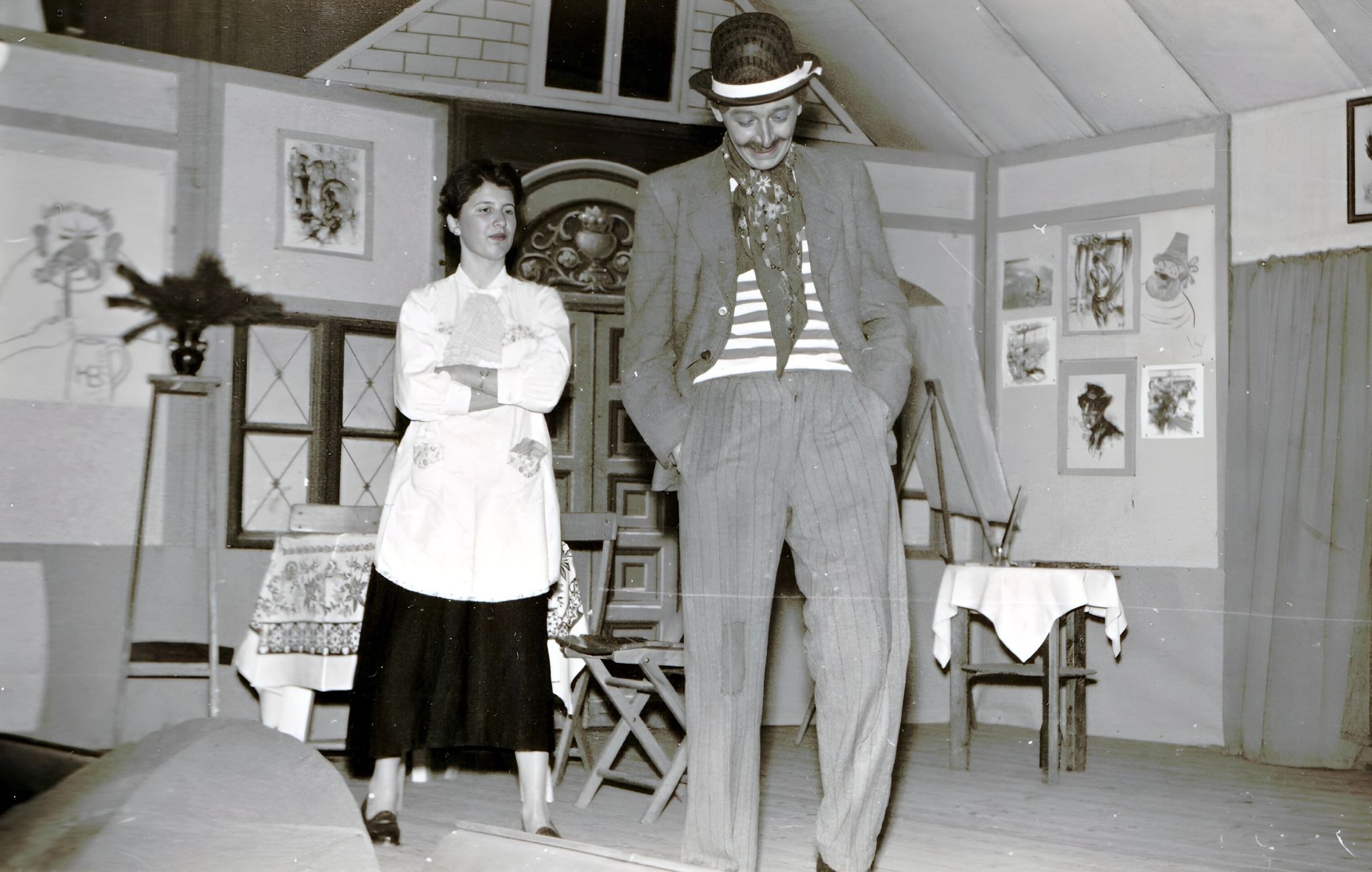 Trennfurter Volksbühne in der alten Turnhalle in den 1950er Jahren