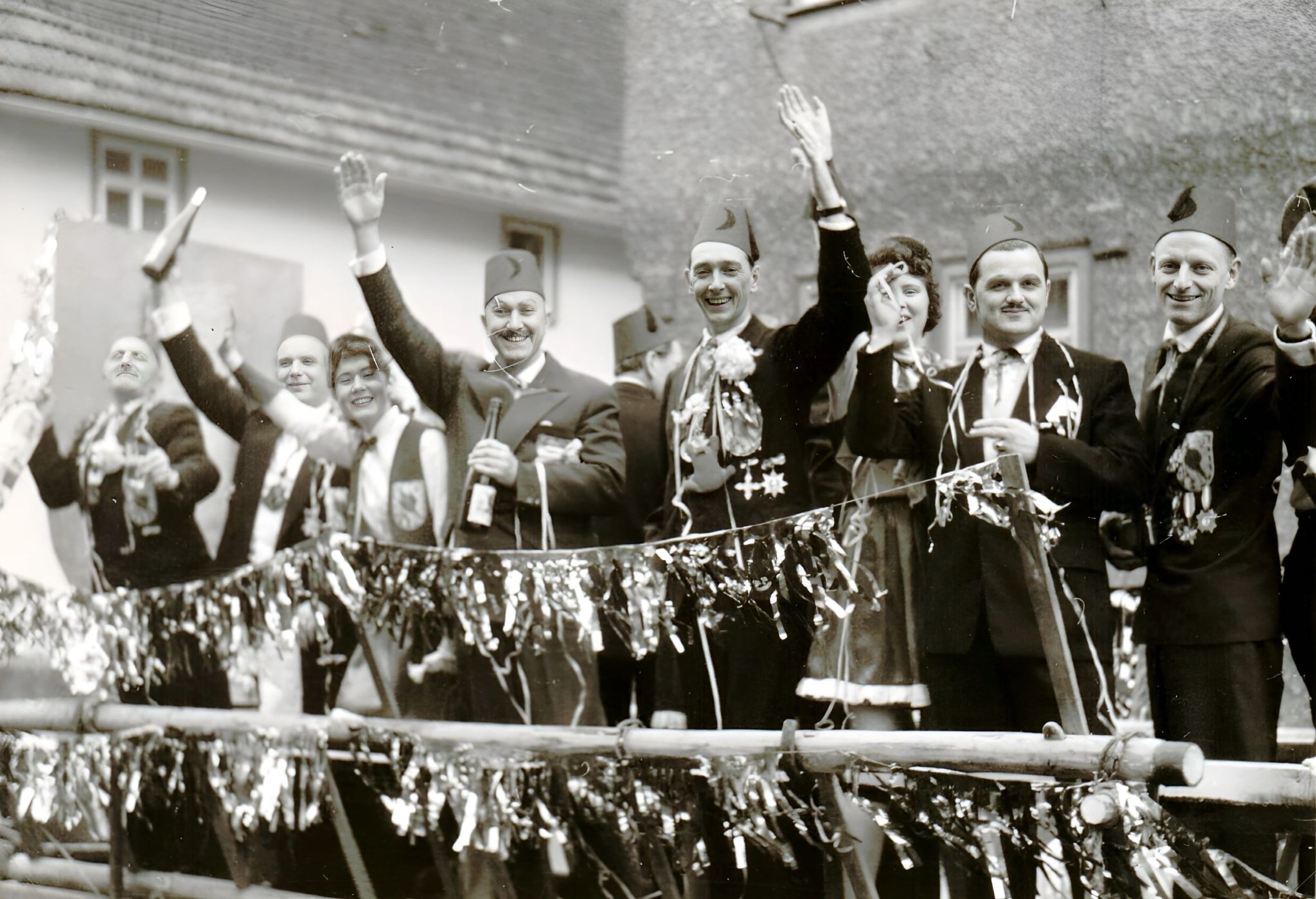 Der Elferrat des TTC auf dem Festwagen 1955