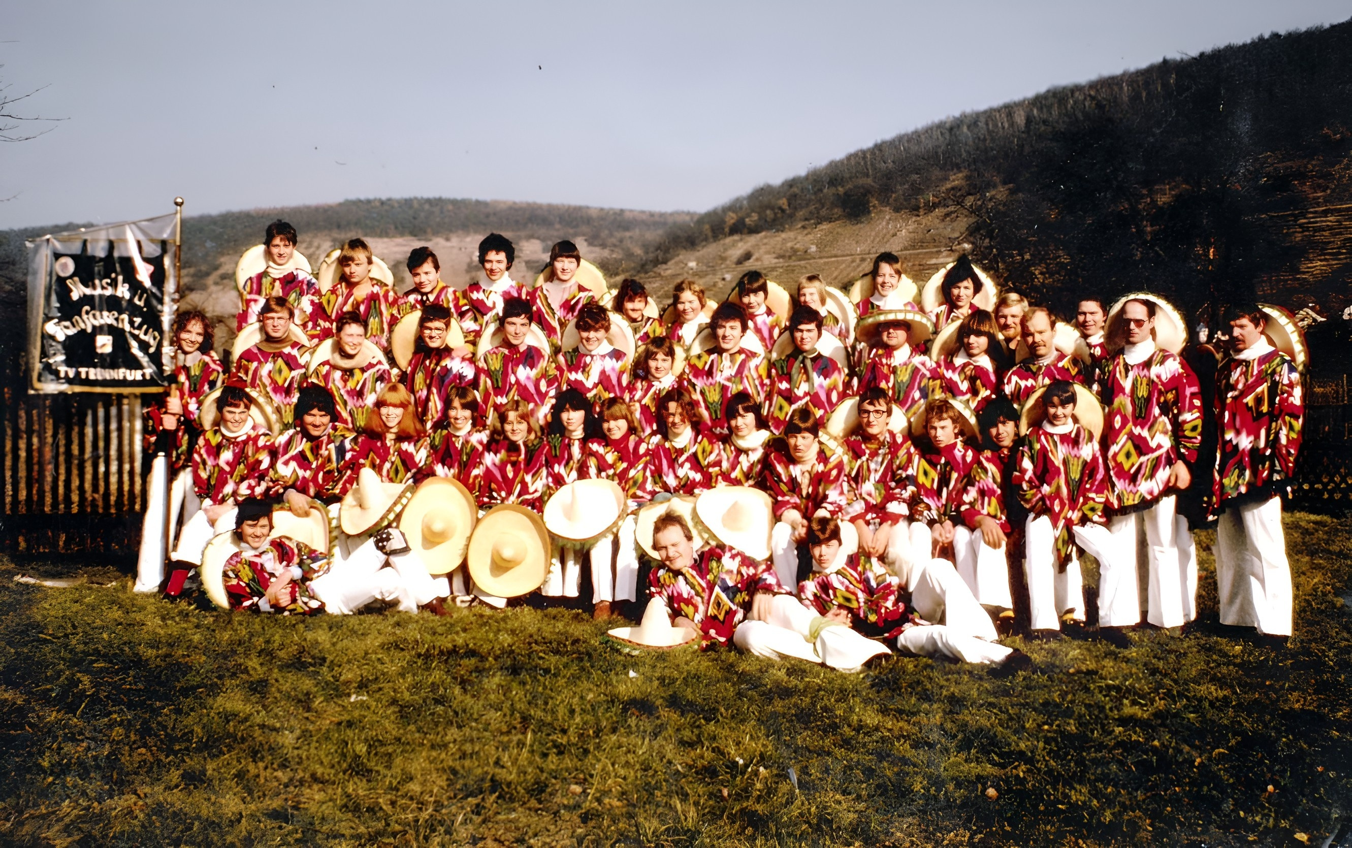 Gruppenfoto Spielmannszug Trennfurt im Jahr 1980